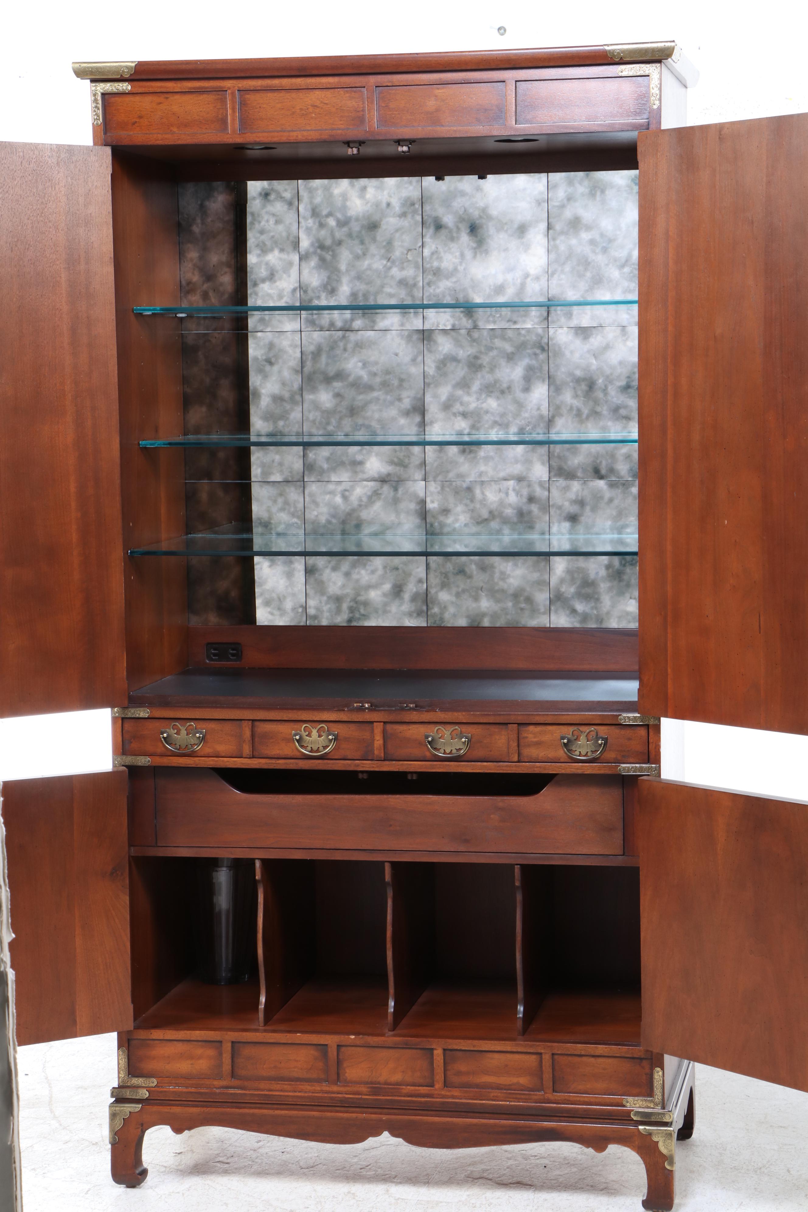 Henredon "Pan Asian" Mahogany Cabinet with Brass Hardware, Late 20th C.
