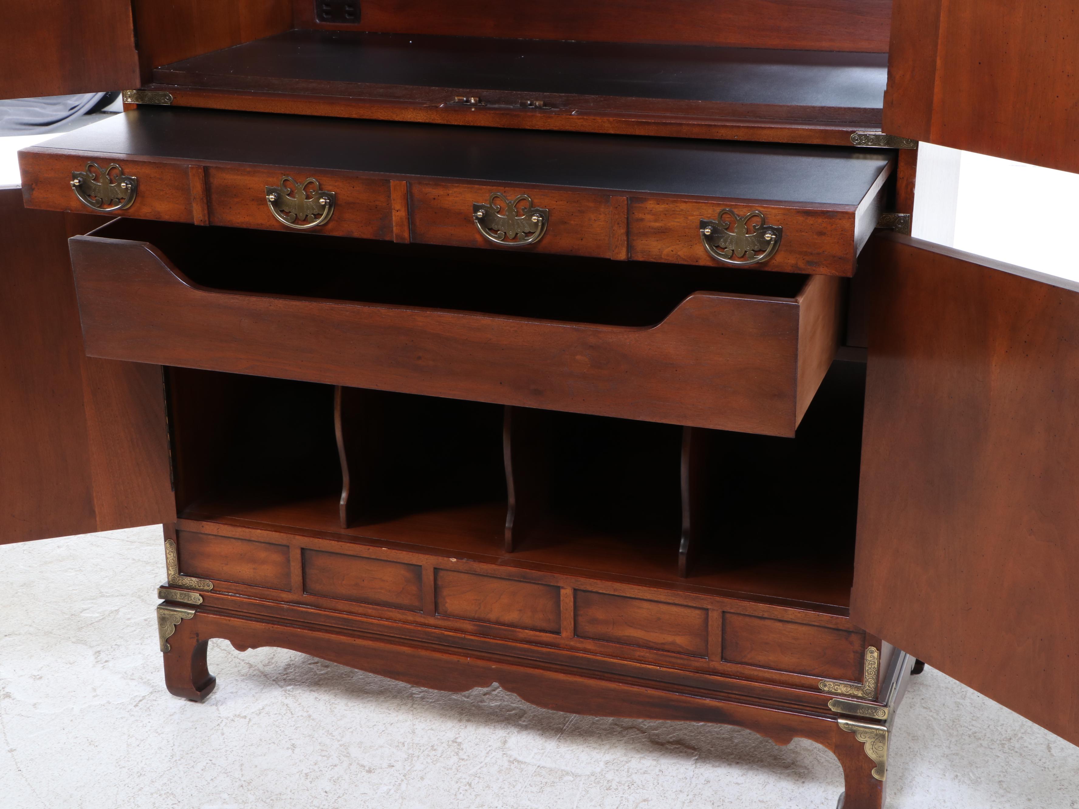 Henredon "Pan Asian" Mahogany Cabinet with Brass Hardware, Late 20th C.