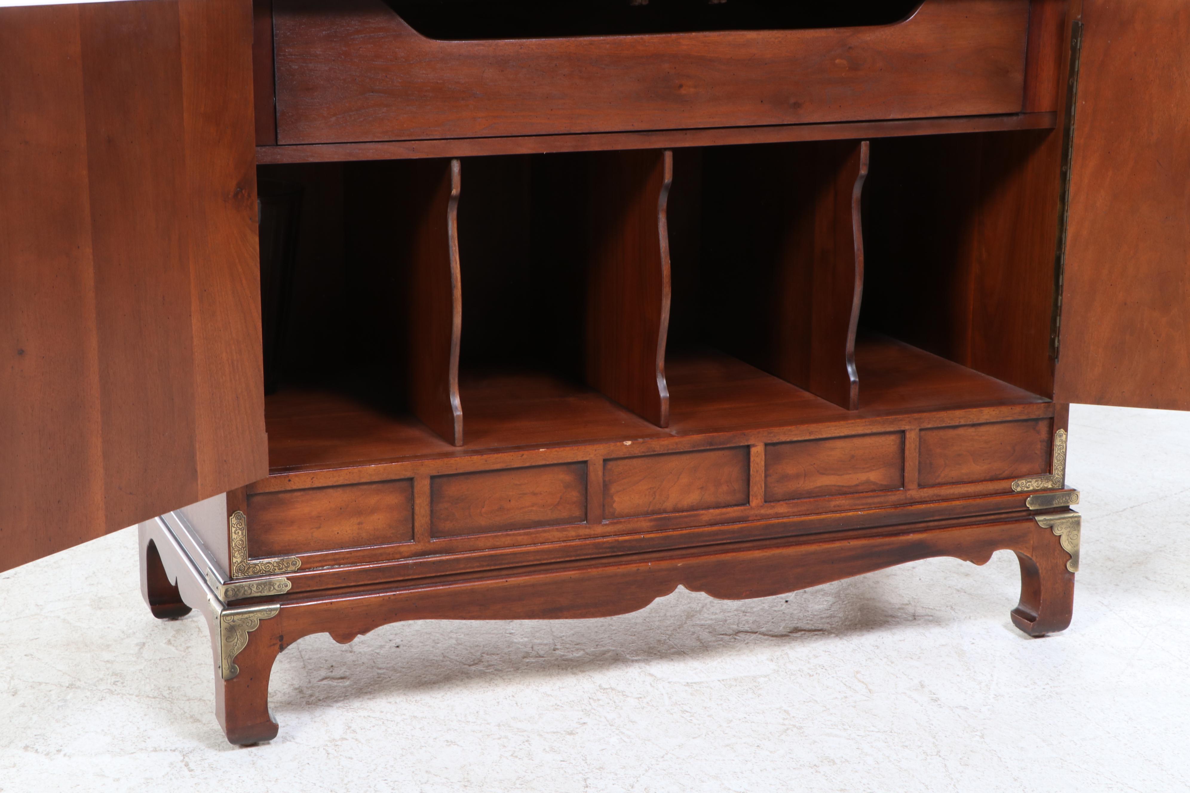 Henredon "Pan Asian" Mahogany Cabinet with Brass Hardware, Late 20th C.