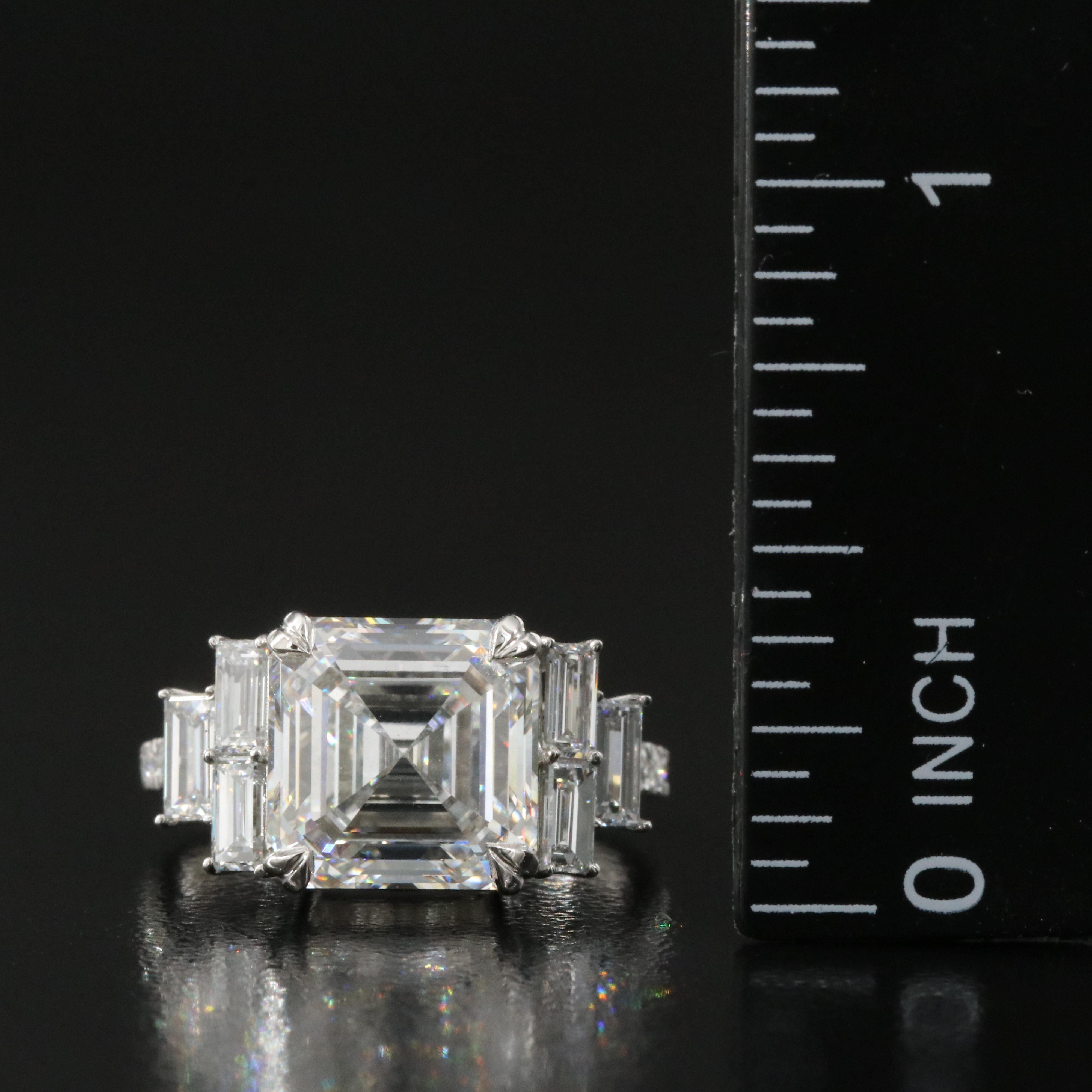 Platinum 6.17 CTW Lab Grown Diamond Ring with IGI Report
