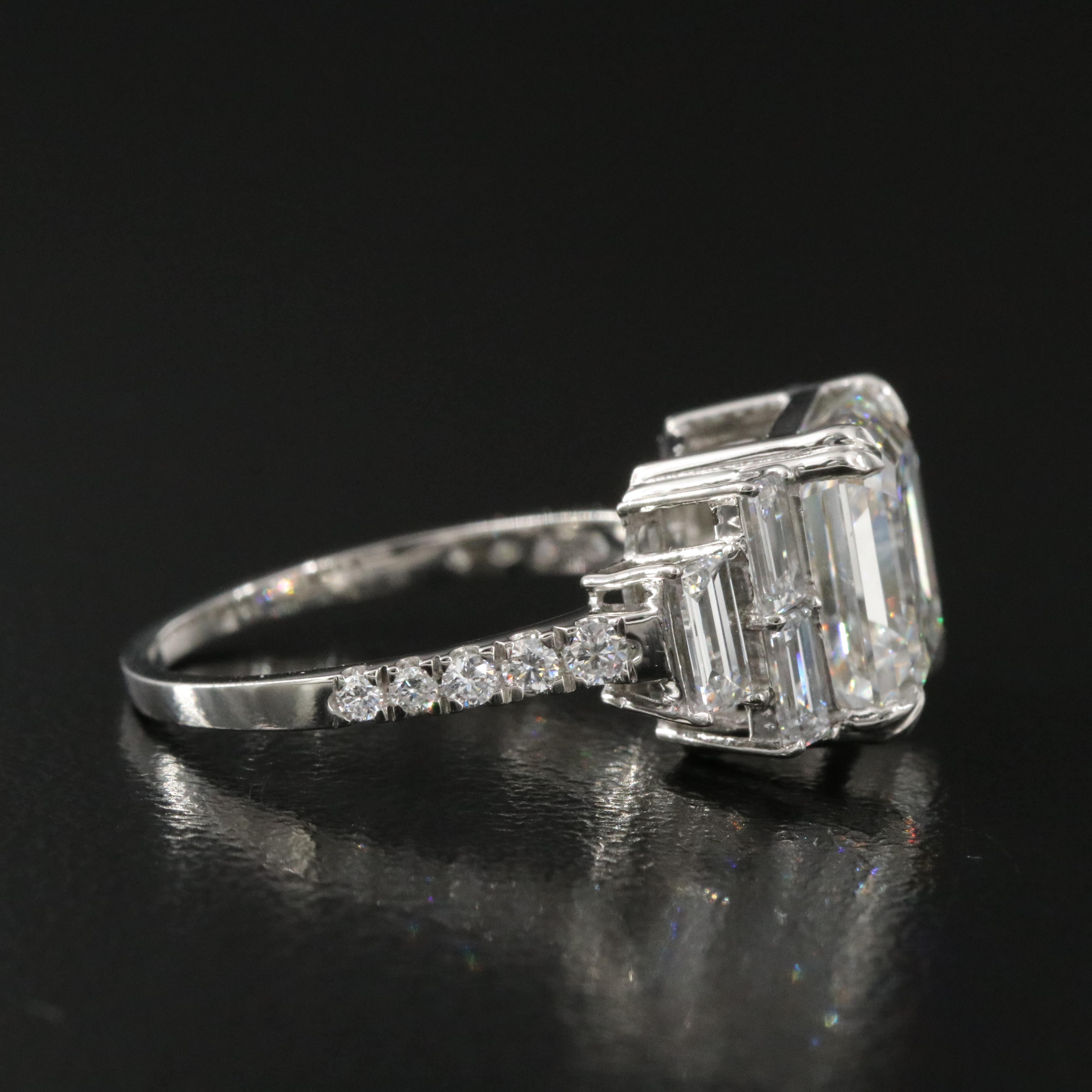 Platinum 6.17 CTW Lab Grown Diamond Ring with IGI Report