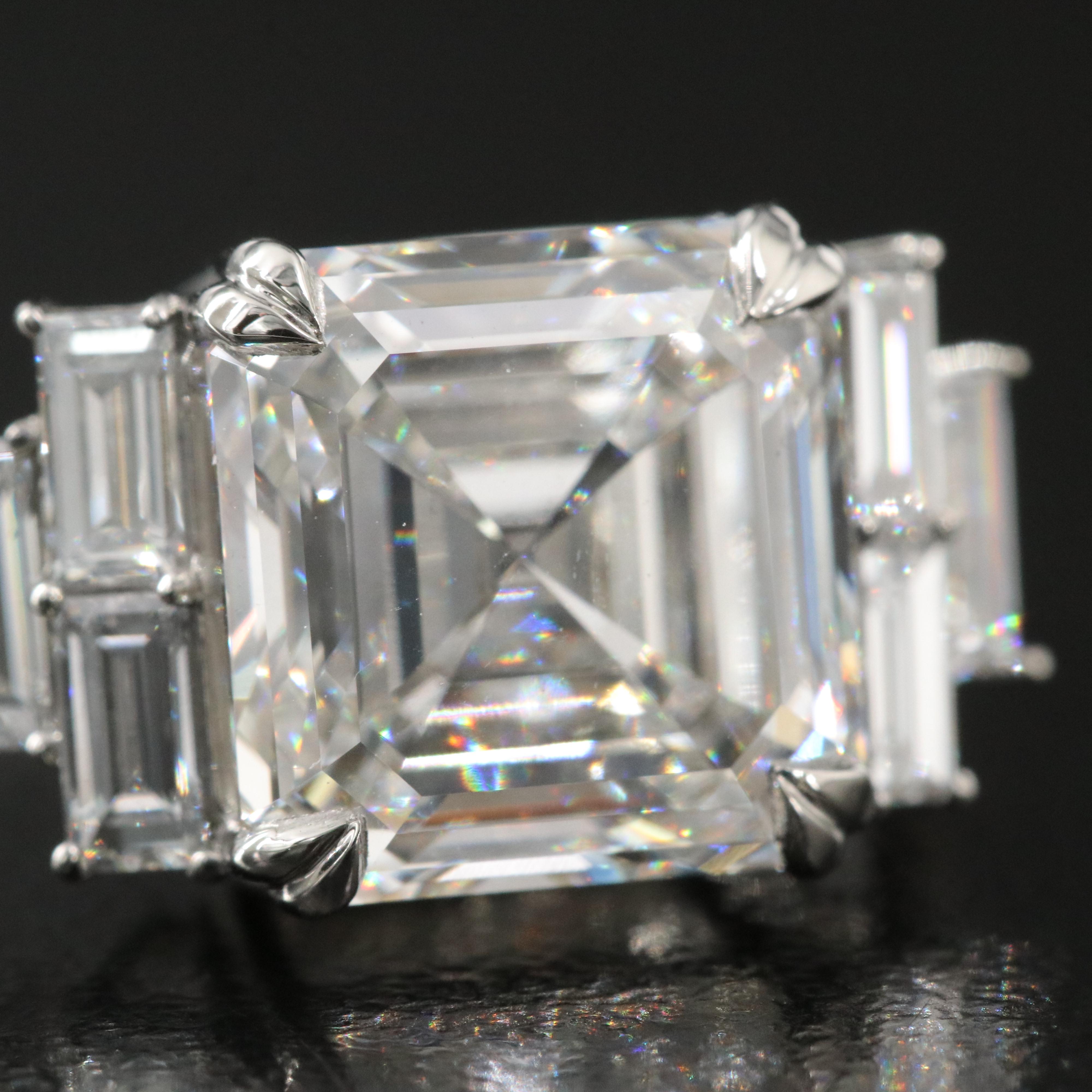 Platinum 6.17 CTW Lab Grown Diamond Ring with IGI Report