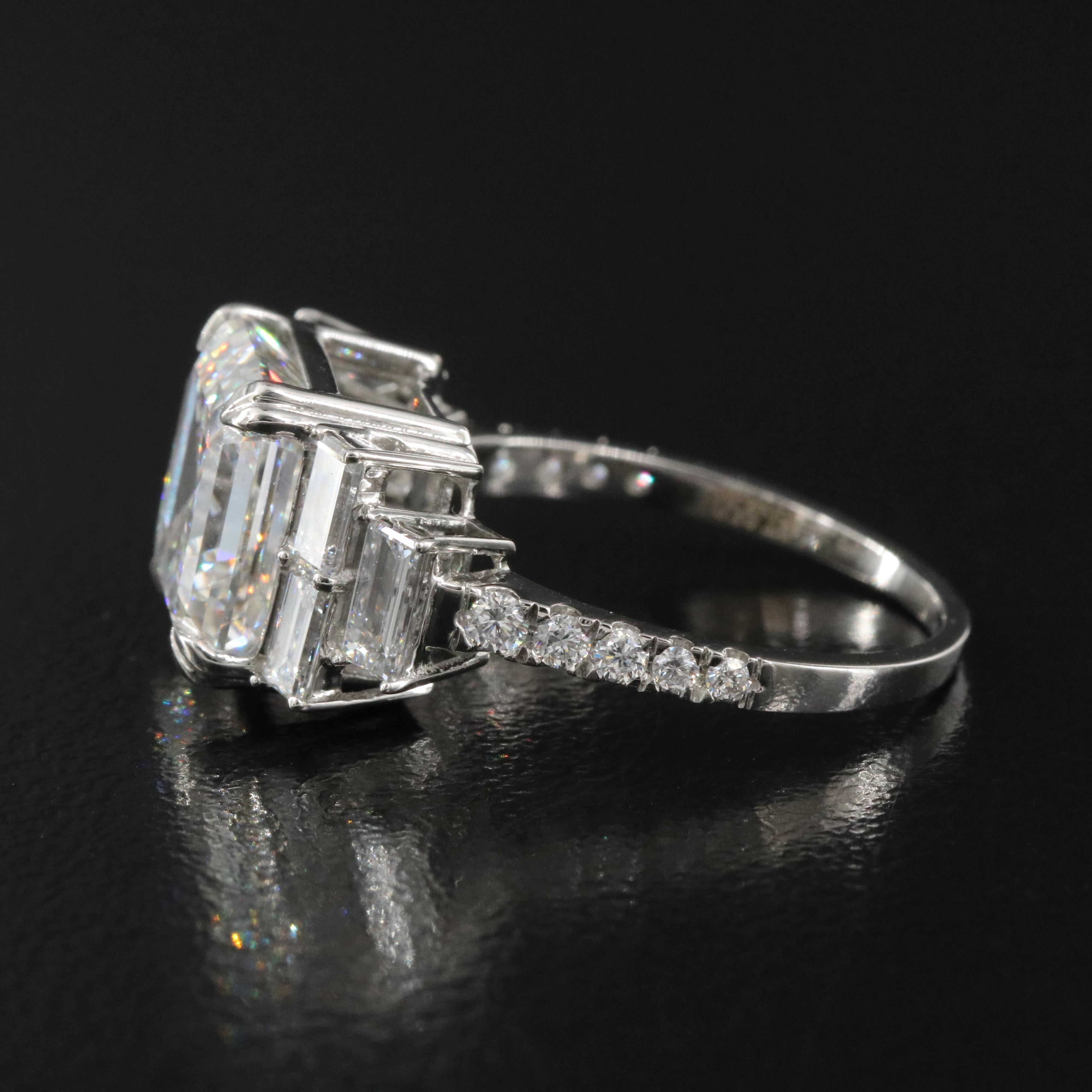 Platinum 6.17 CTW Lab Grown Diamond Ring with IGI Report