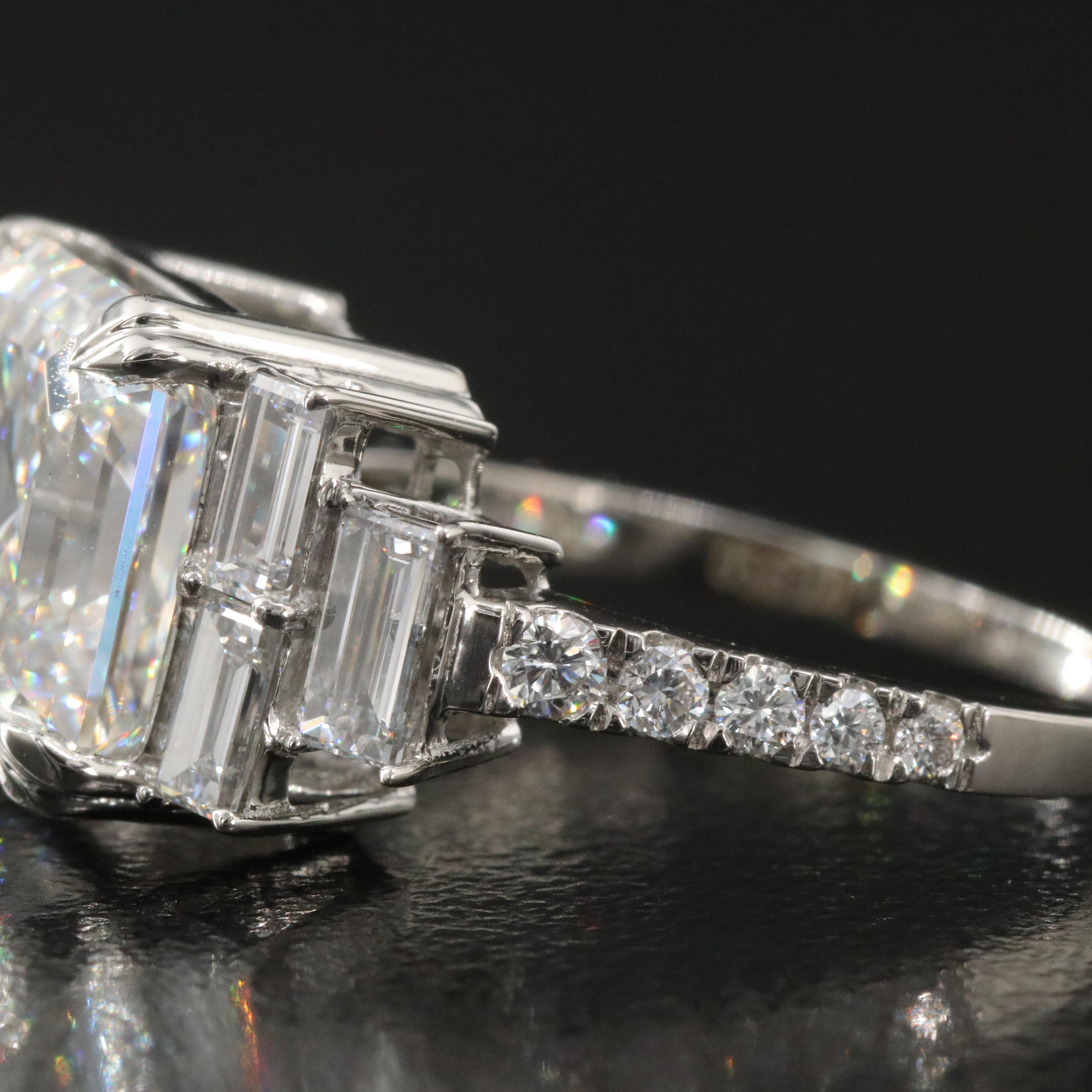 Platinum 6.17 CTW Lab Grown Diamond Ring with IGI Report