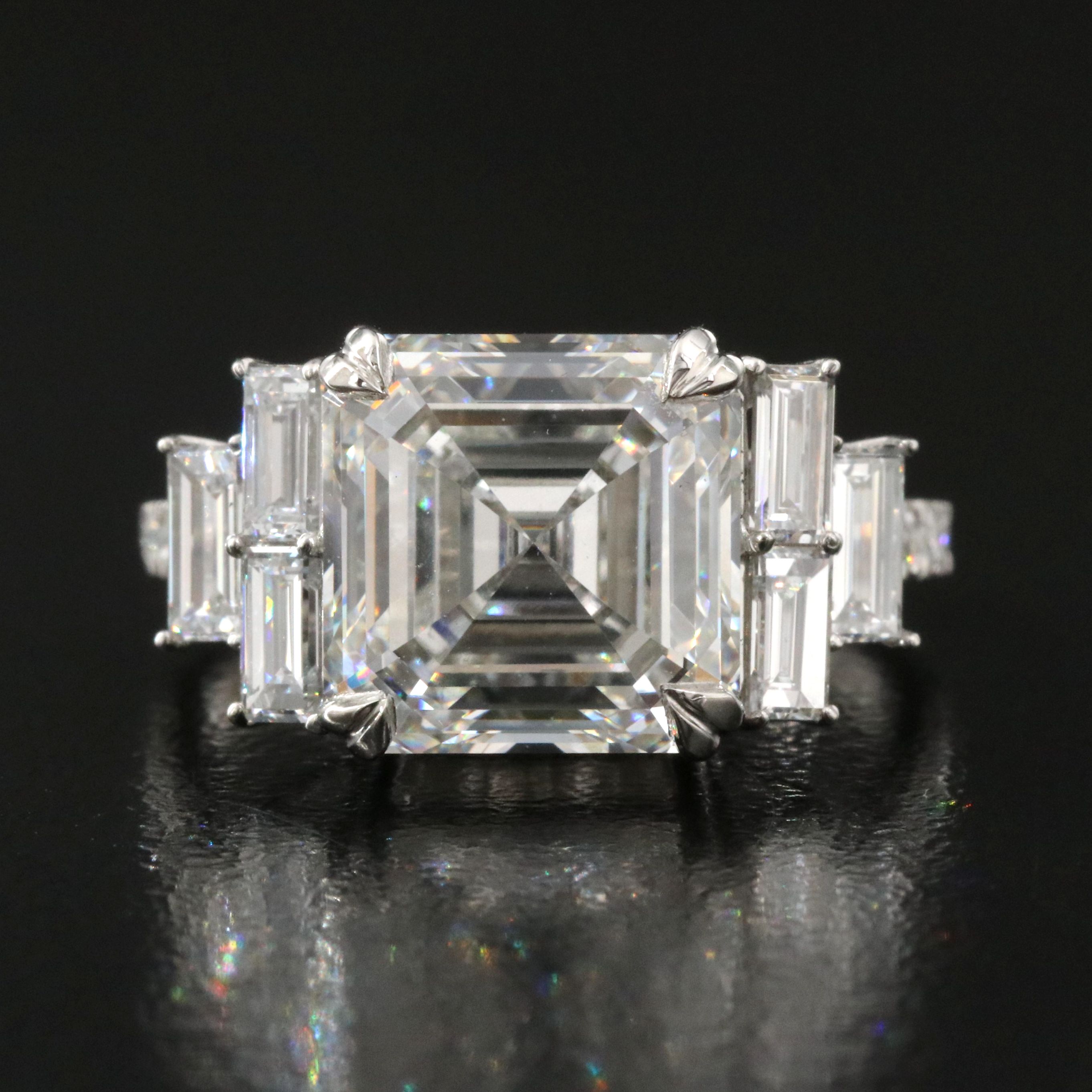 Platinum 6.17 CTW Lab Grown Diamond Ring with IGI Report