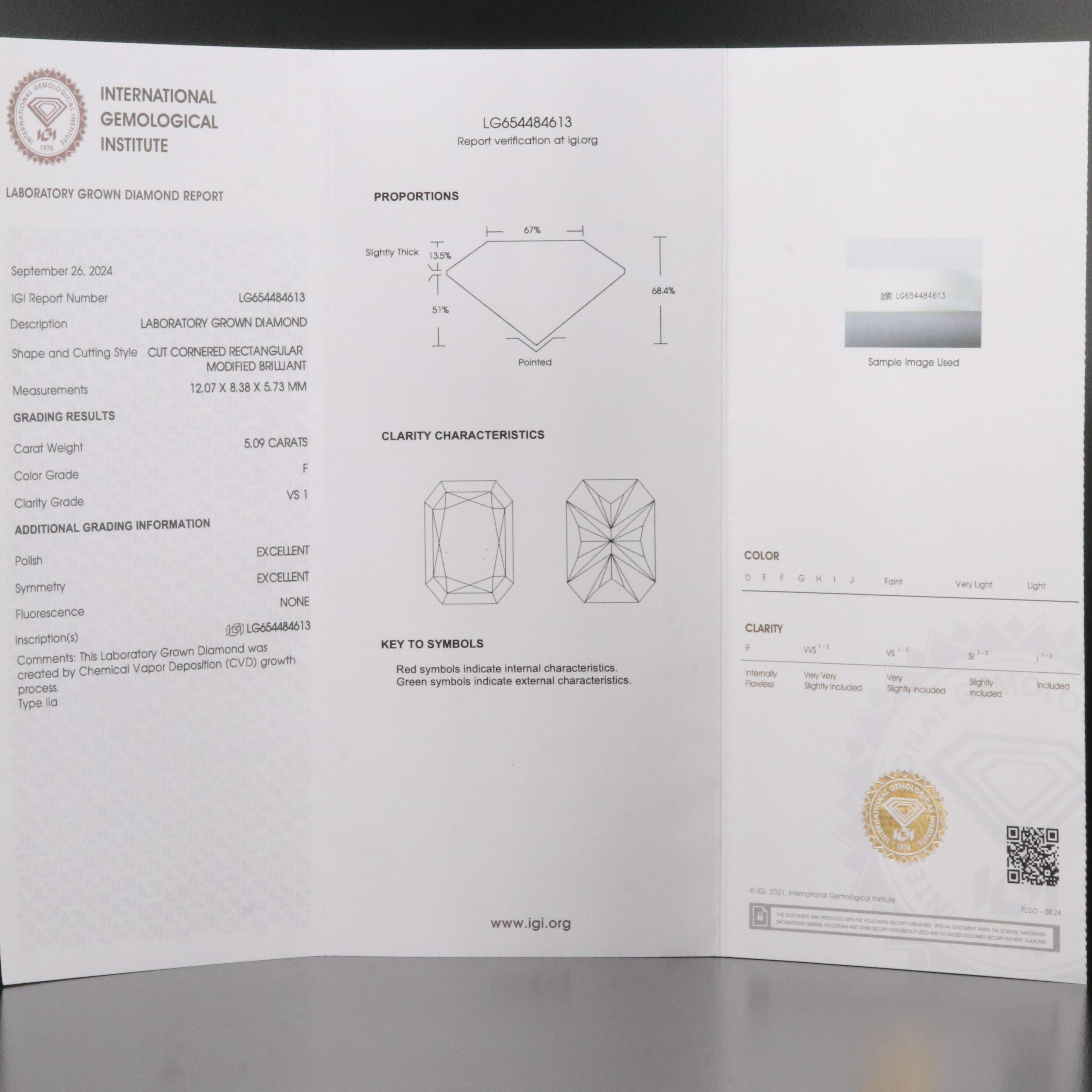 14K 6.49 Lab Grown Diamond Ring with IGI Report