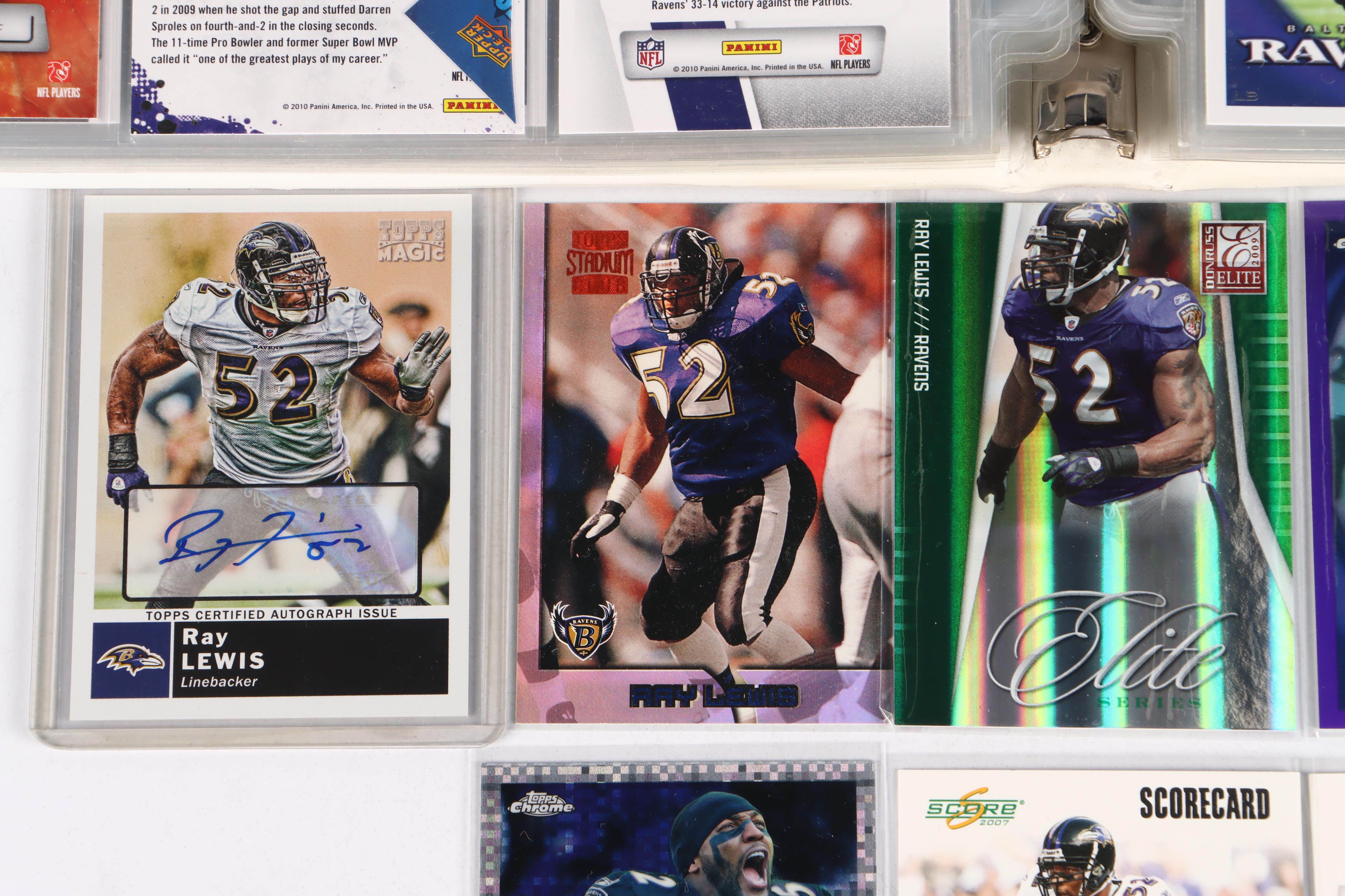 Ray Lewis Football Card Collection Featuring Signed, Rookies, and More