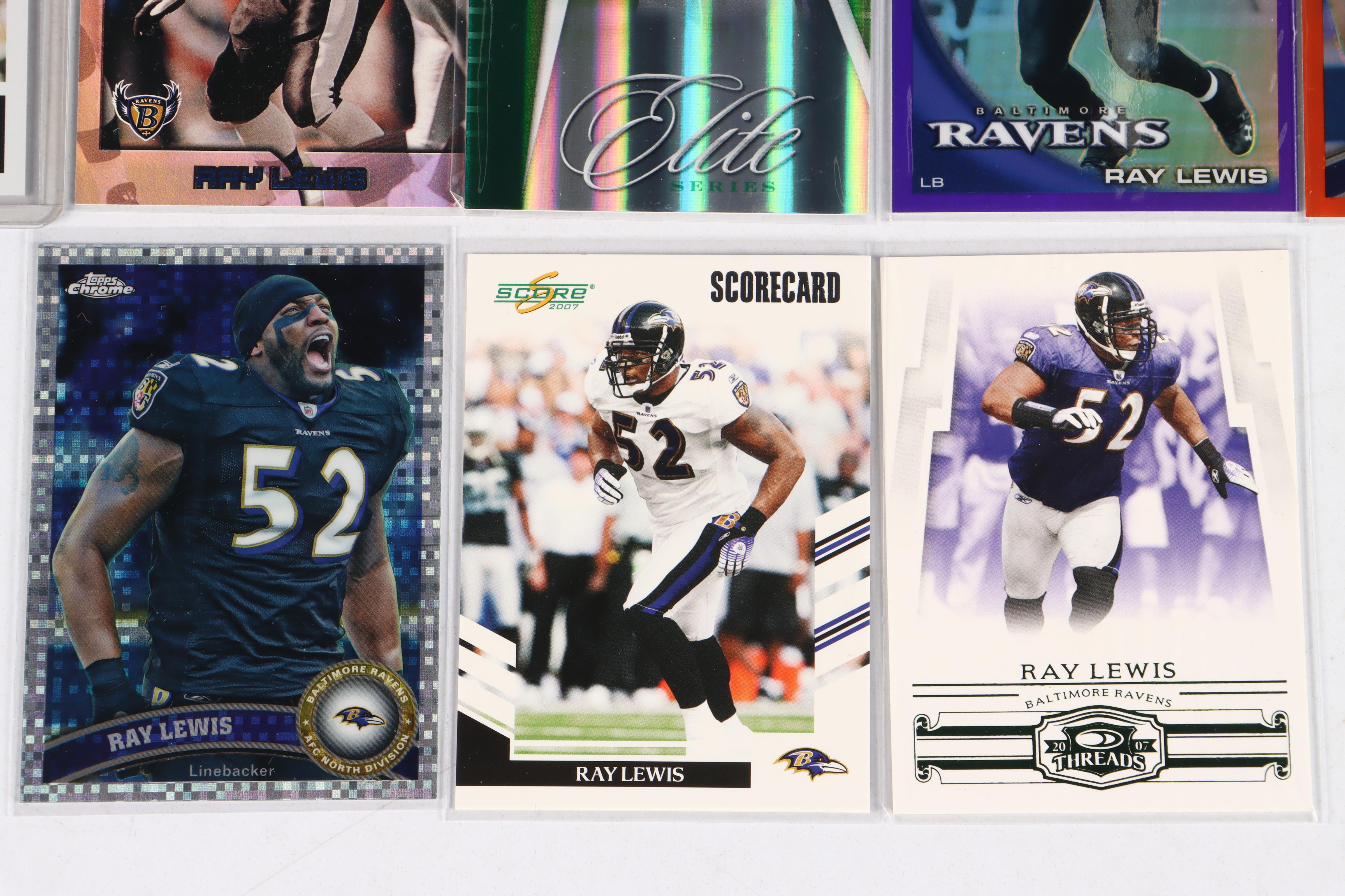Ray Lewis Football Card Collection Featuring Signed, Rookies, and More