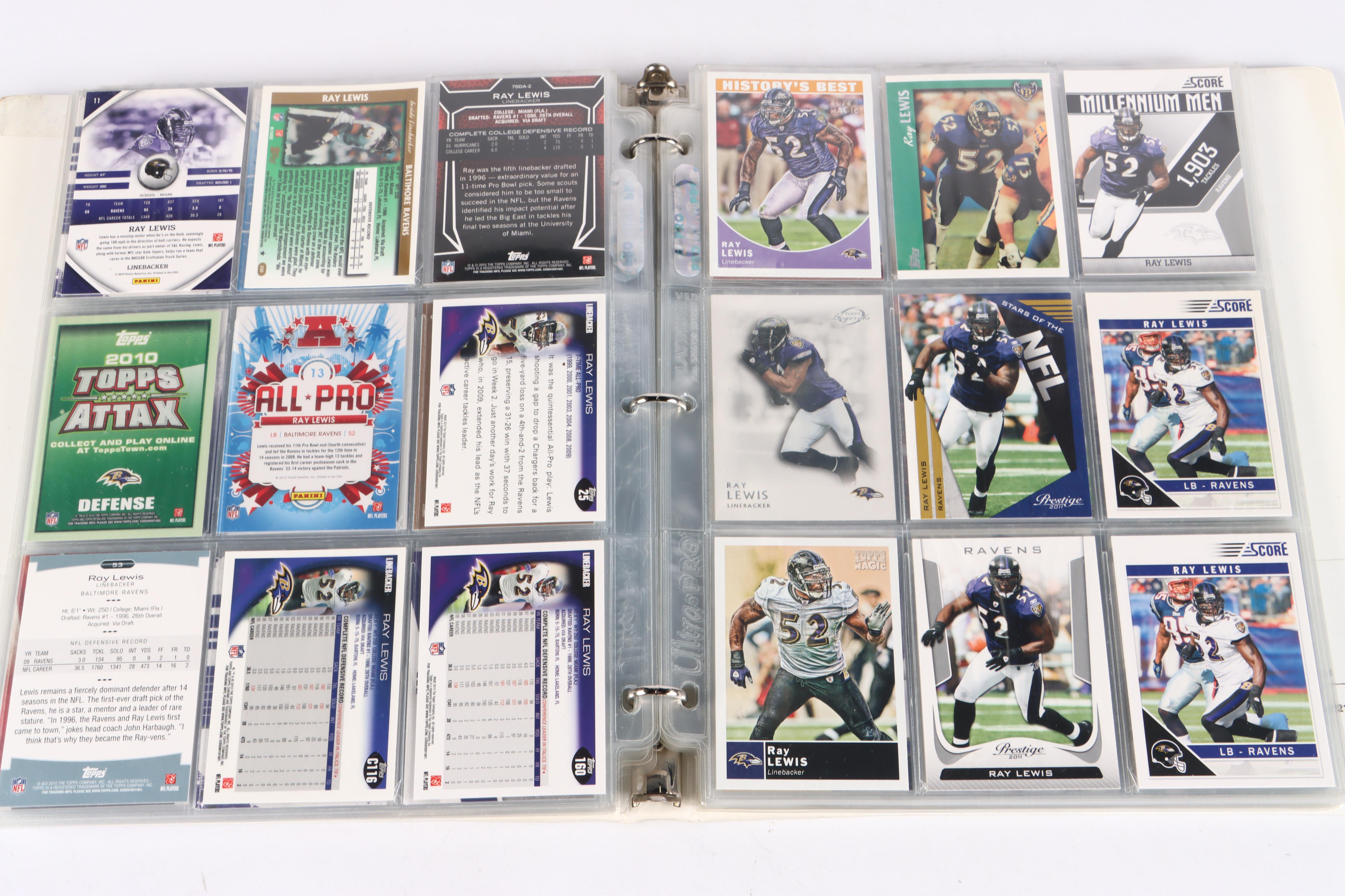 Ray Lewis Football Card Collection Featuring Signed, Rookies, and More