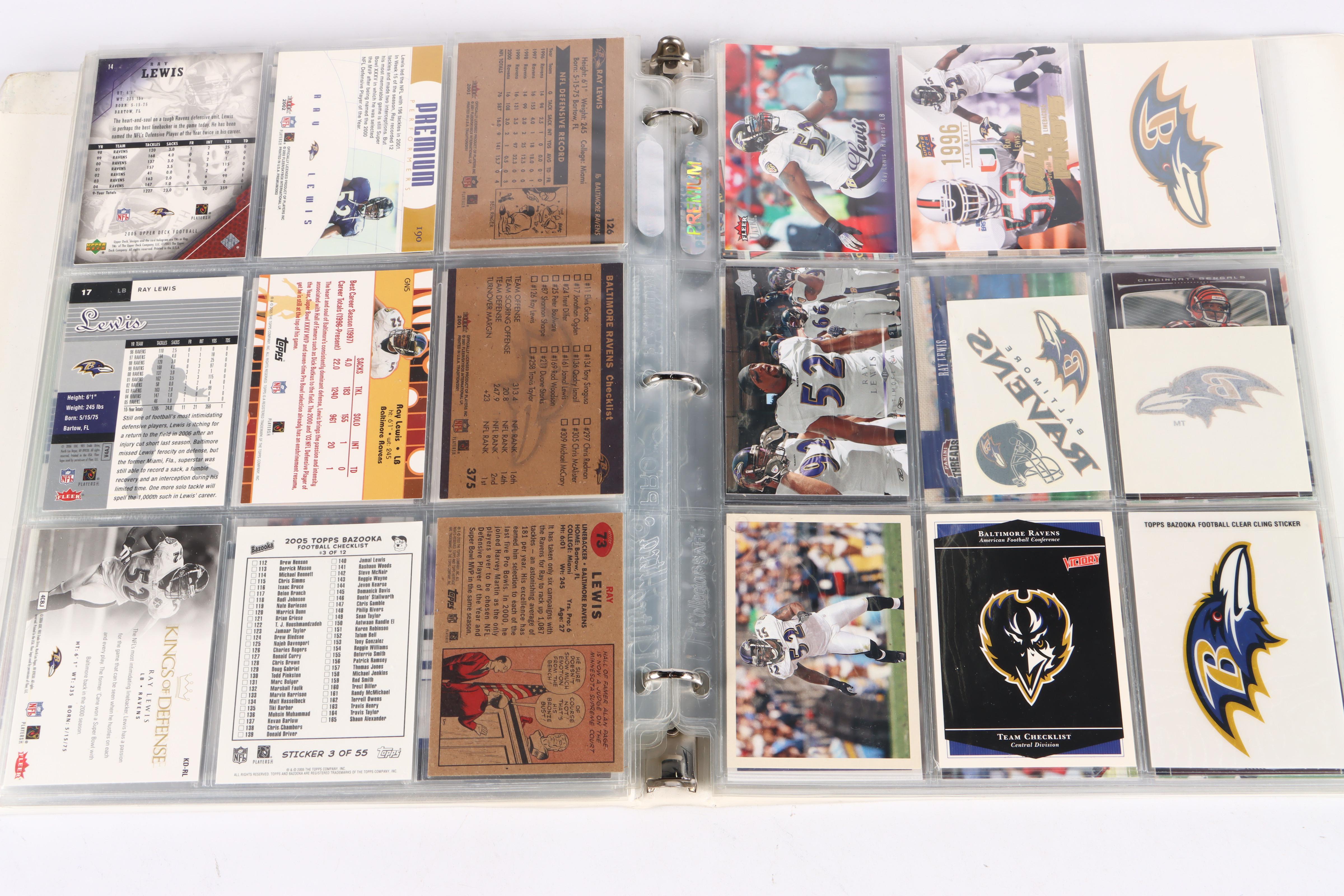 Ray Lewis Football Card Collection Featuring Signed, Rookies, and More