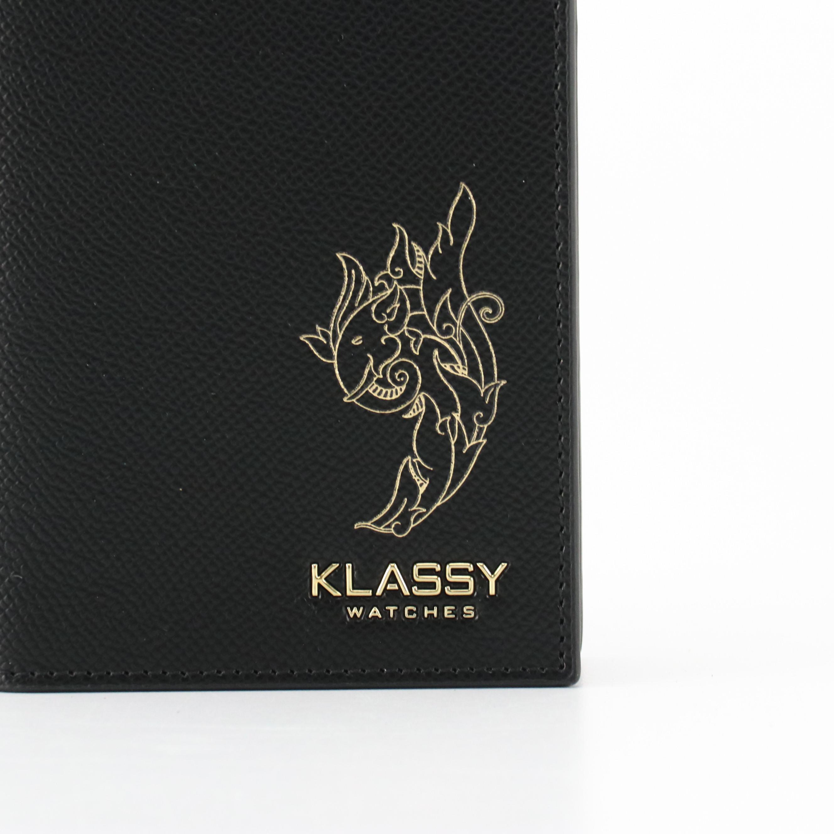 Klassy Watches Black Wallet Clutch/Wristlet with Box