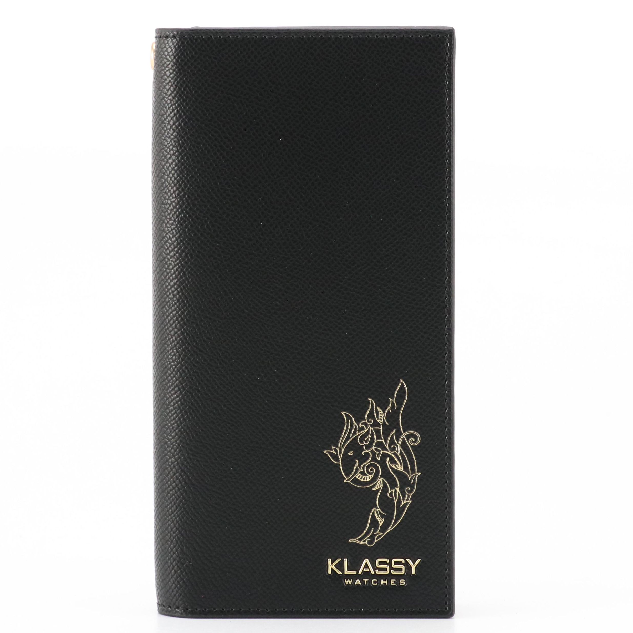 Klassy Watches Black Wallet Clutch/Wristlet with Box