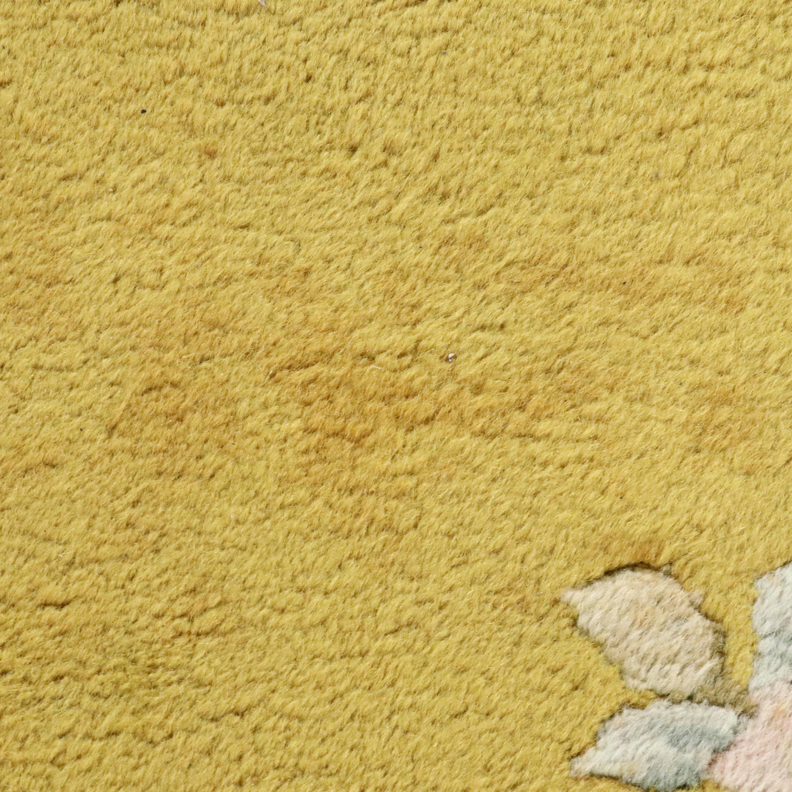 7'10 x 10'1 Hand-Knotted Chinese Aubusson Style Carved Area Rug