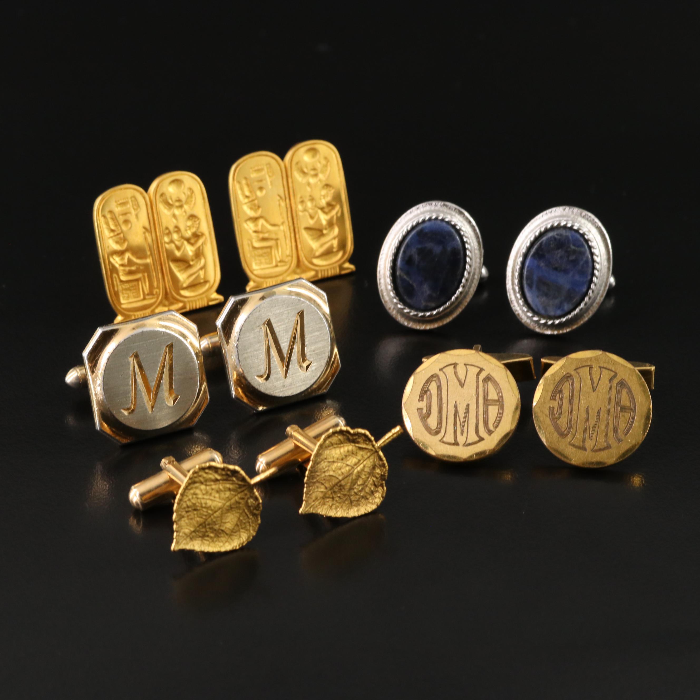 Cufflink Collection Including Metropolitan Museum of Art King Tut Cufflinks