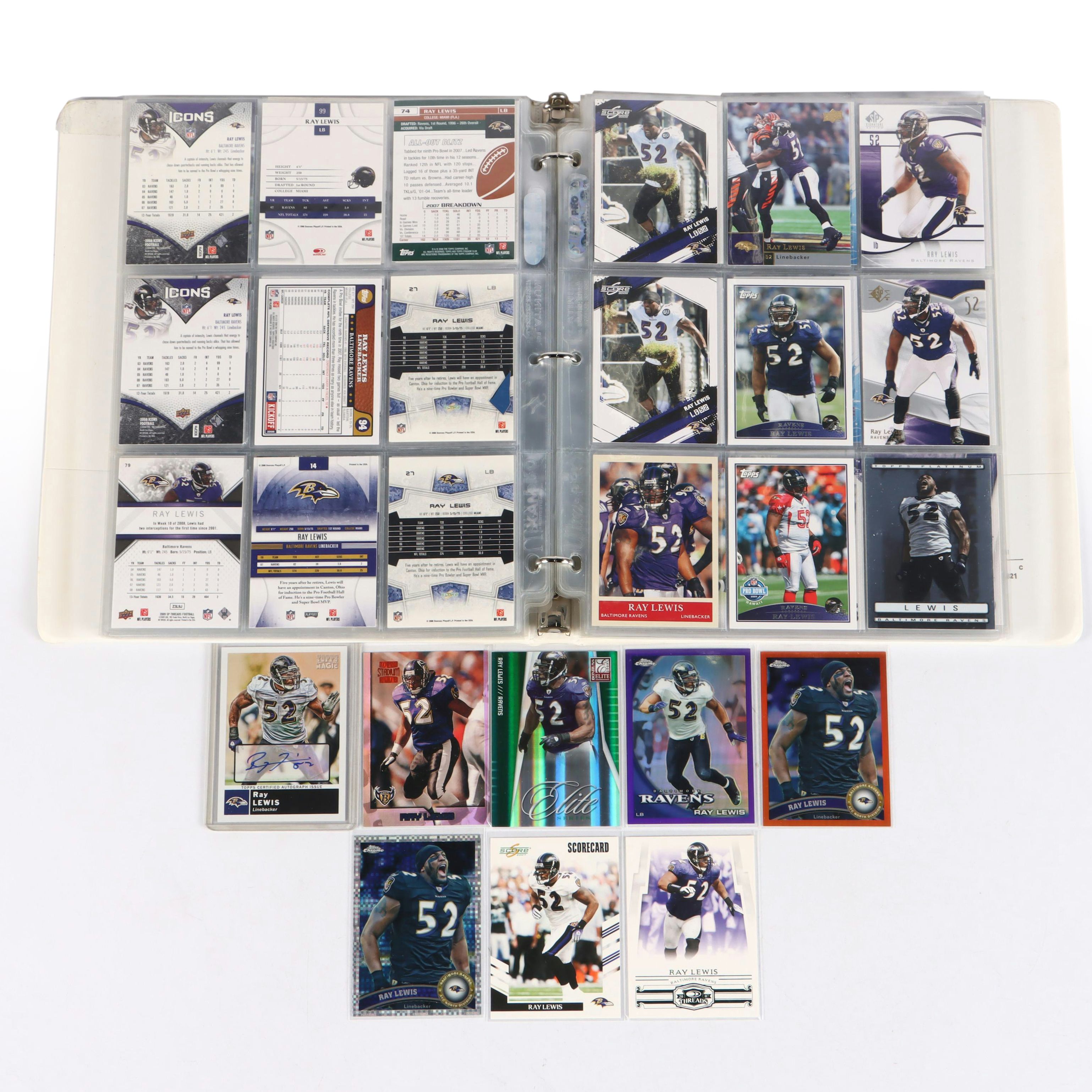 Ray Lewis Football Card Collection Featuring Signed, Rookies, and More