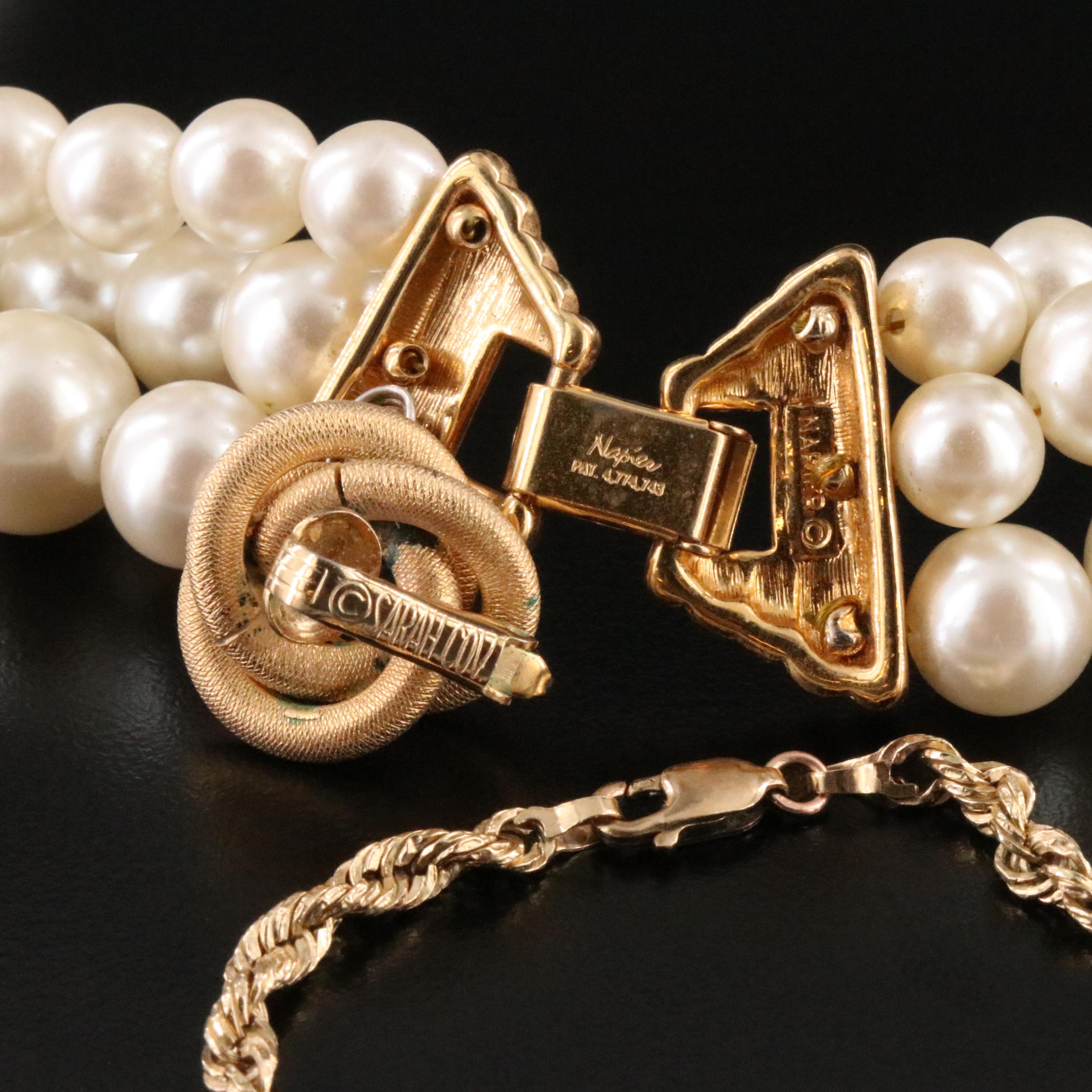 Jewelry Collection Including Crown Trifari, Pearl and Opal