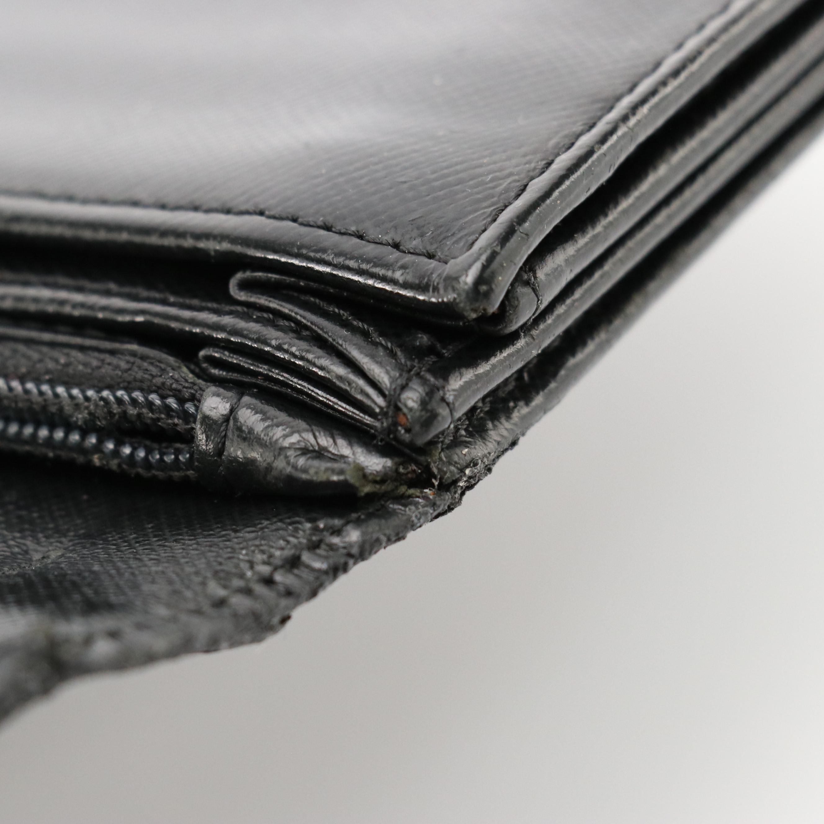 Prada Full Flap Continental Wallet in Black Saffiano Leather