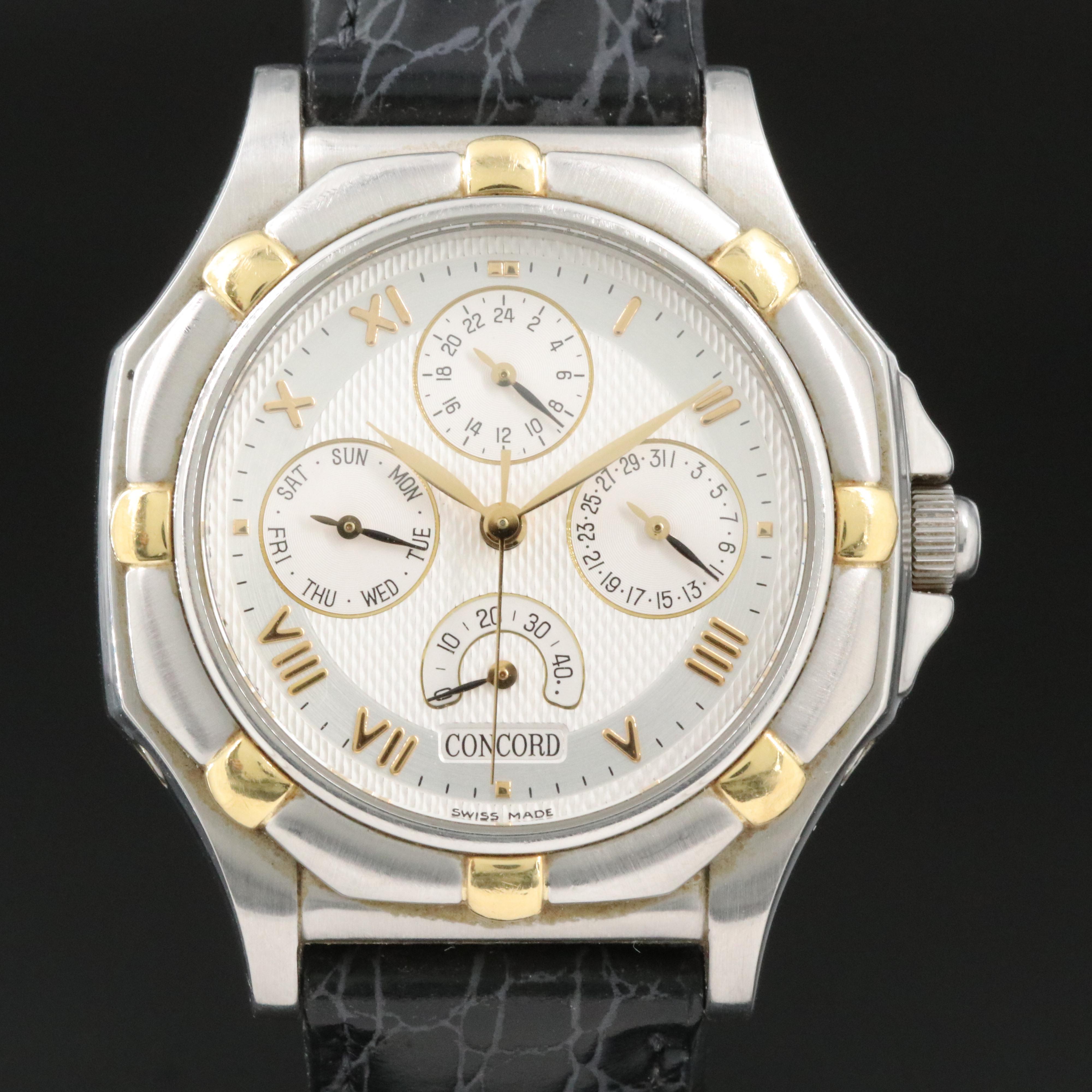 Concord Saratoga GMT 15.D3.234G Silver Dial 38mm Steel Automatic Watch