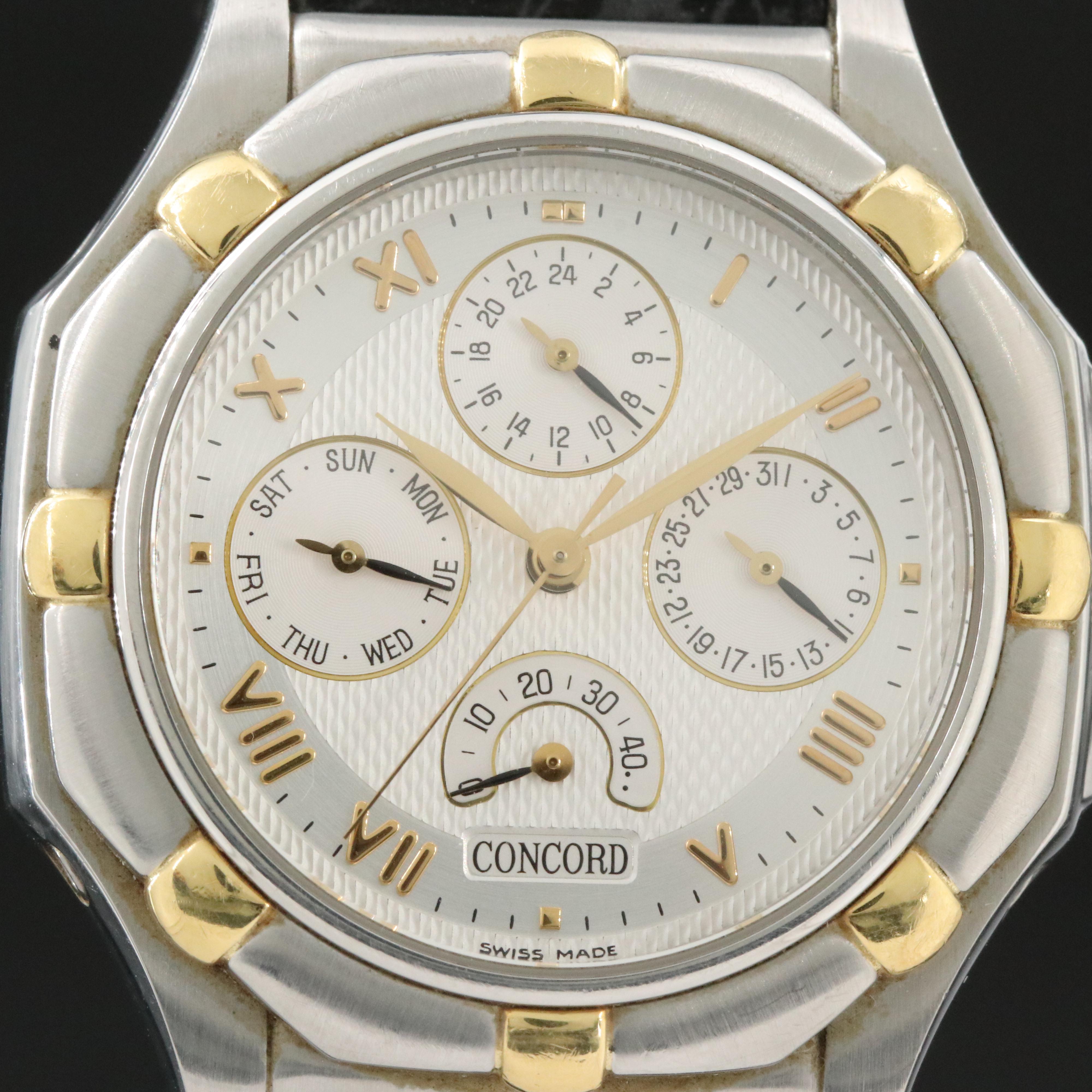 Concord Saratoga GMT 15.D3.234G Silver Dial 38mm Steel Automatic Watch