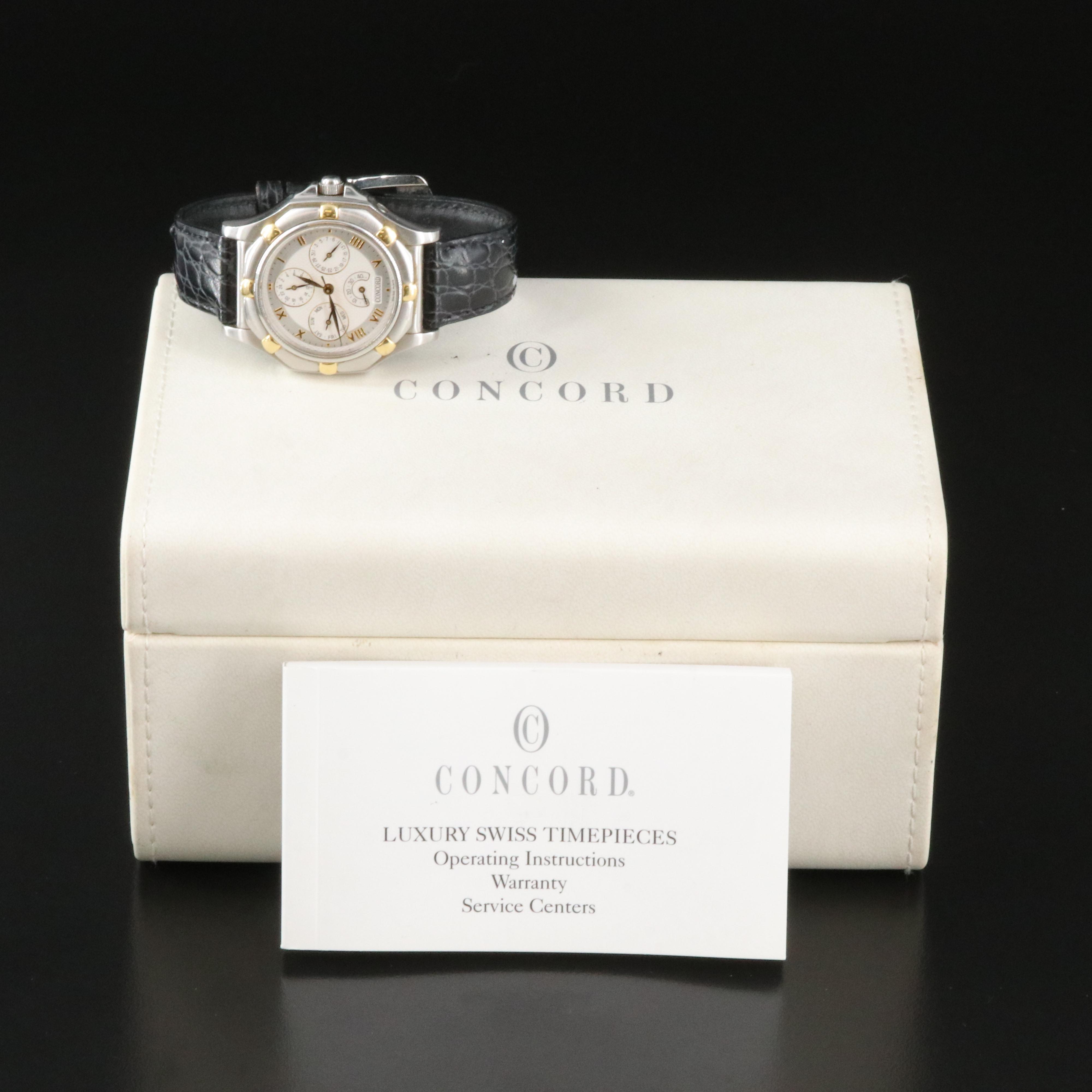 Concord Saratoga GMT 15.D3.234G Silver Dial 38mm Steel Automatic Watch