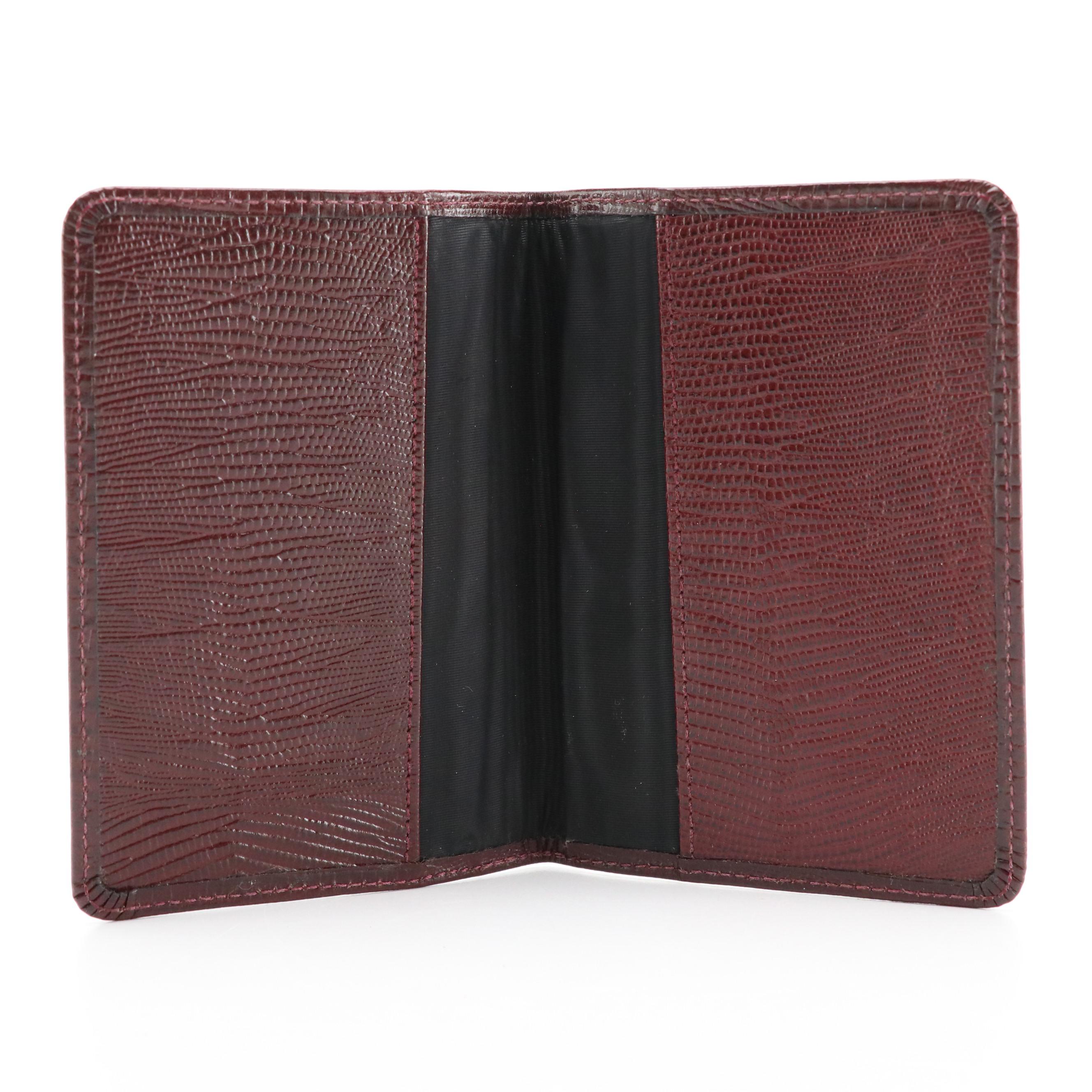 L'Aiglon Lizard Skin Long Wallet, Passport Holder and Card Holder