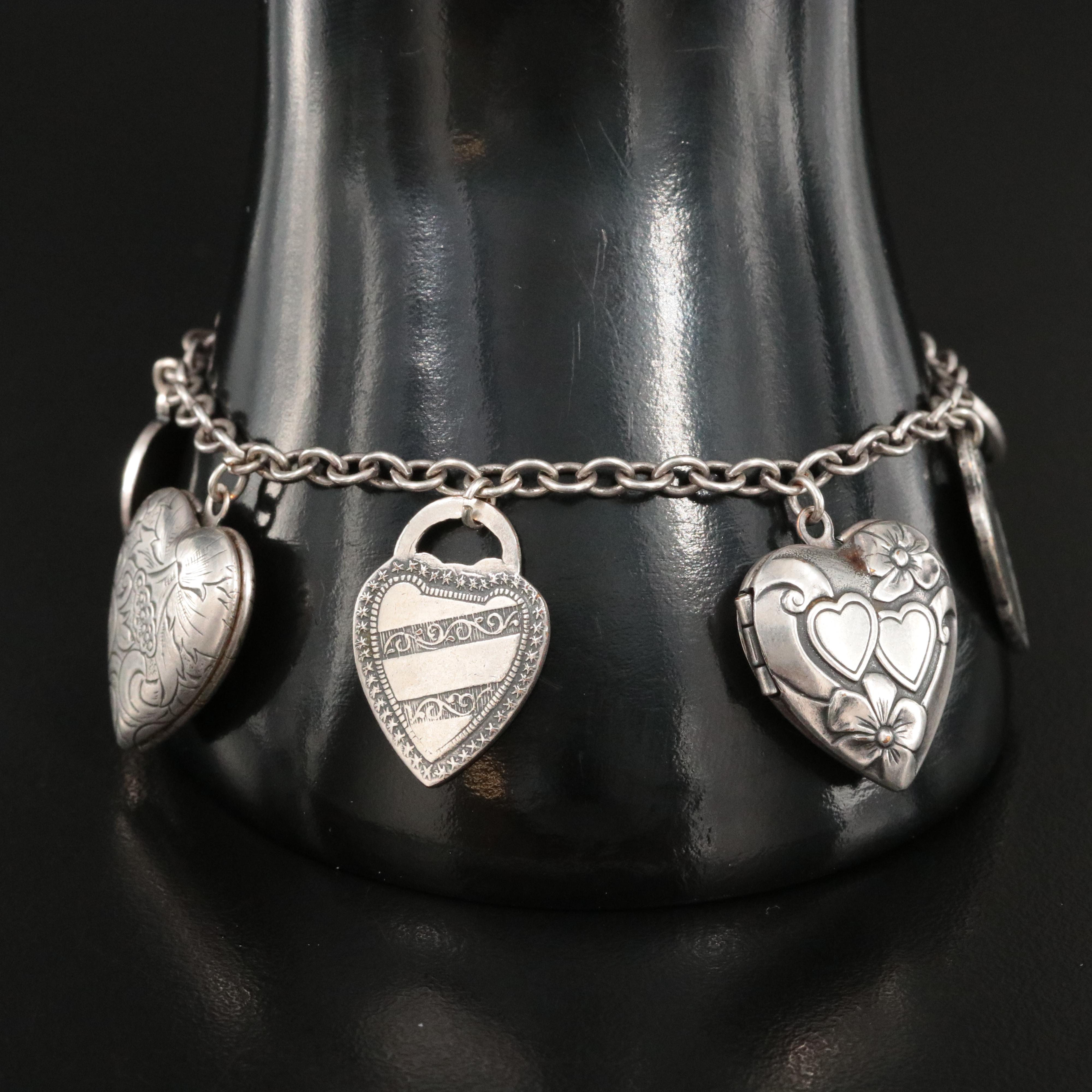 Vintage Catherine Popesco Heart Station Bracelet