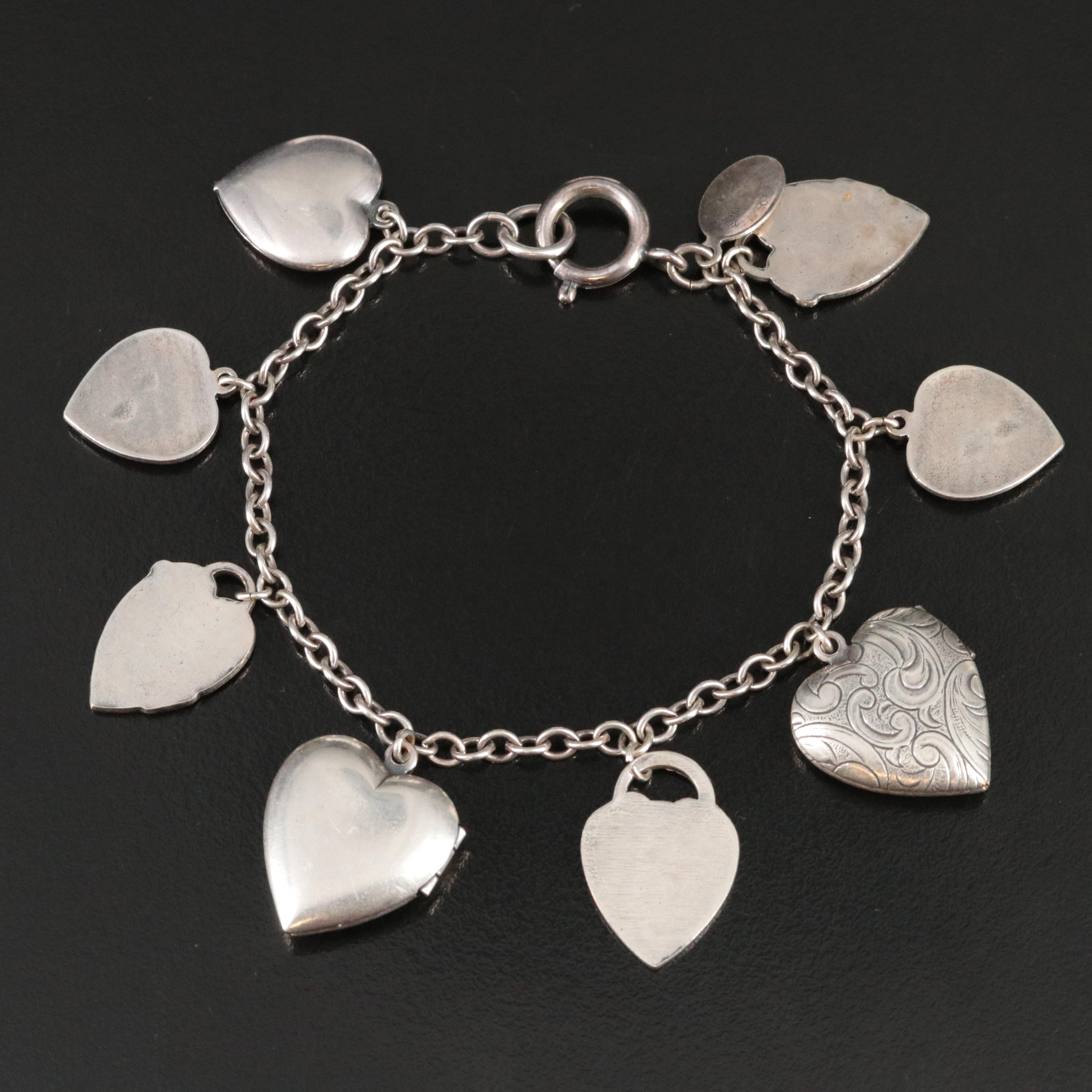 Vintage Catherine Popesco Heart Station Bracelet