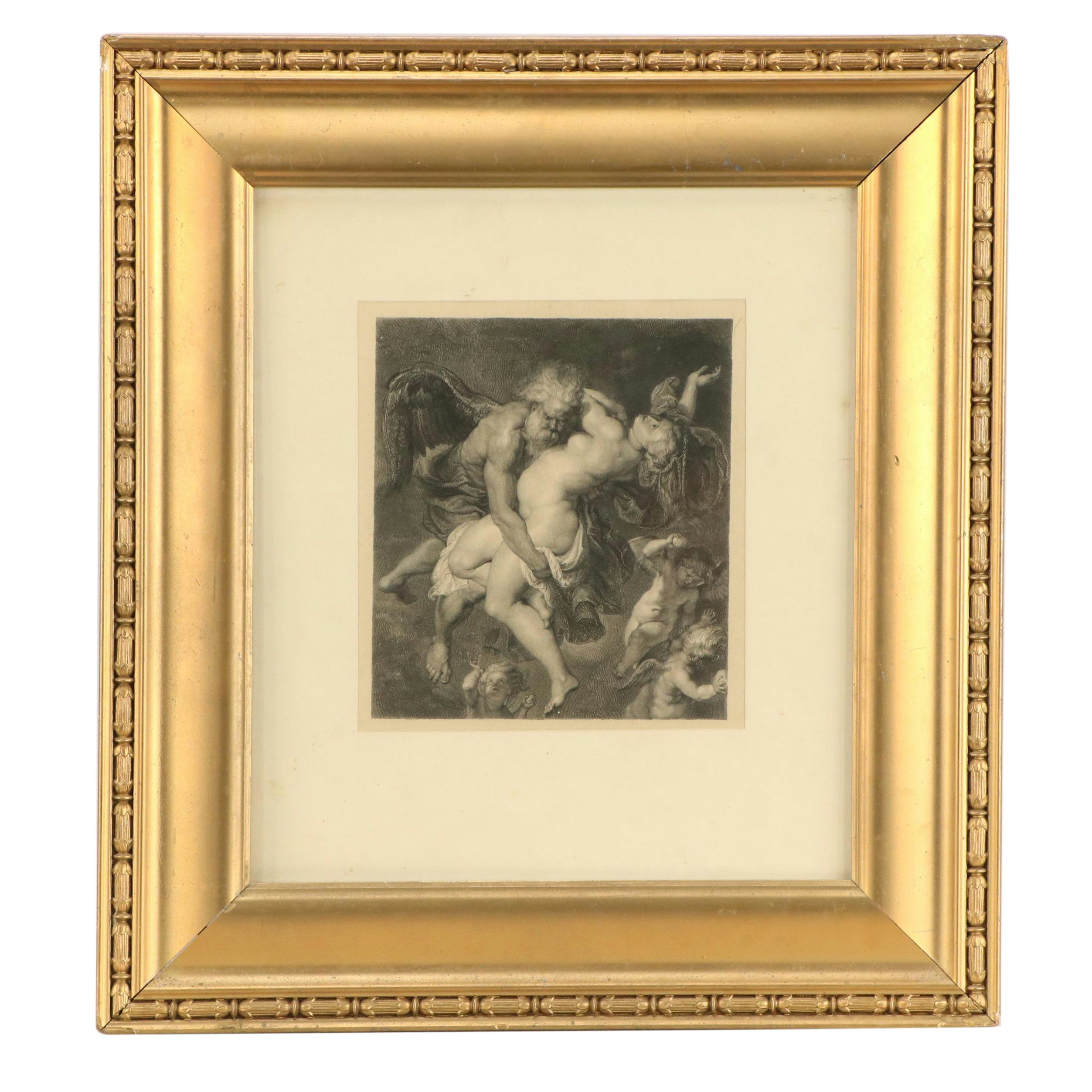 Engraving After Peter Paul Rubens "Boreas Abducts Oreithyia," Late 19th Century
