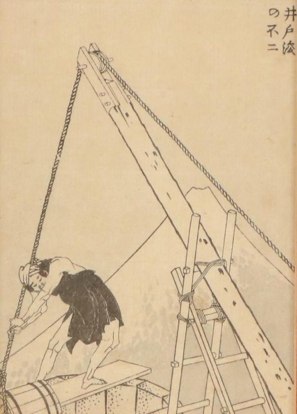 Woodblock After Katsushika Hokusai "Well-Cleaning Fuji"