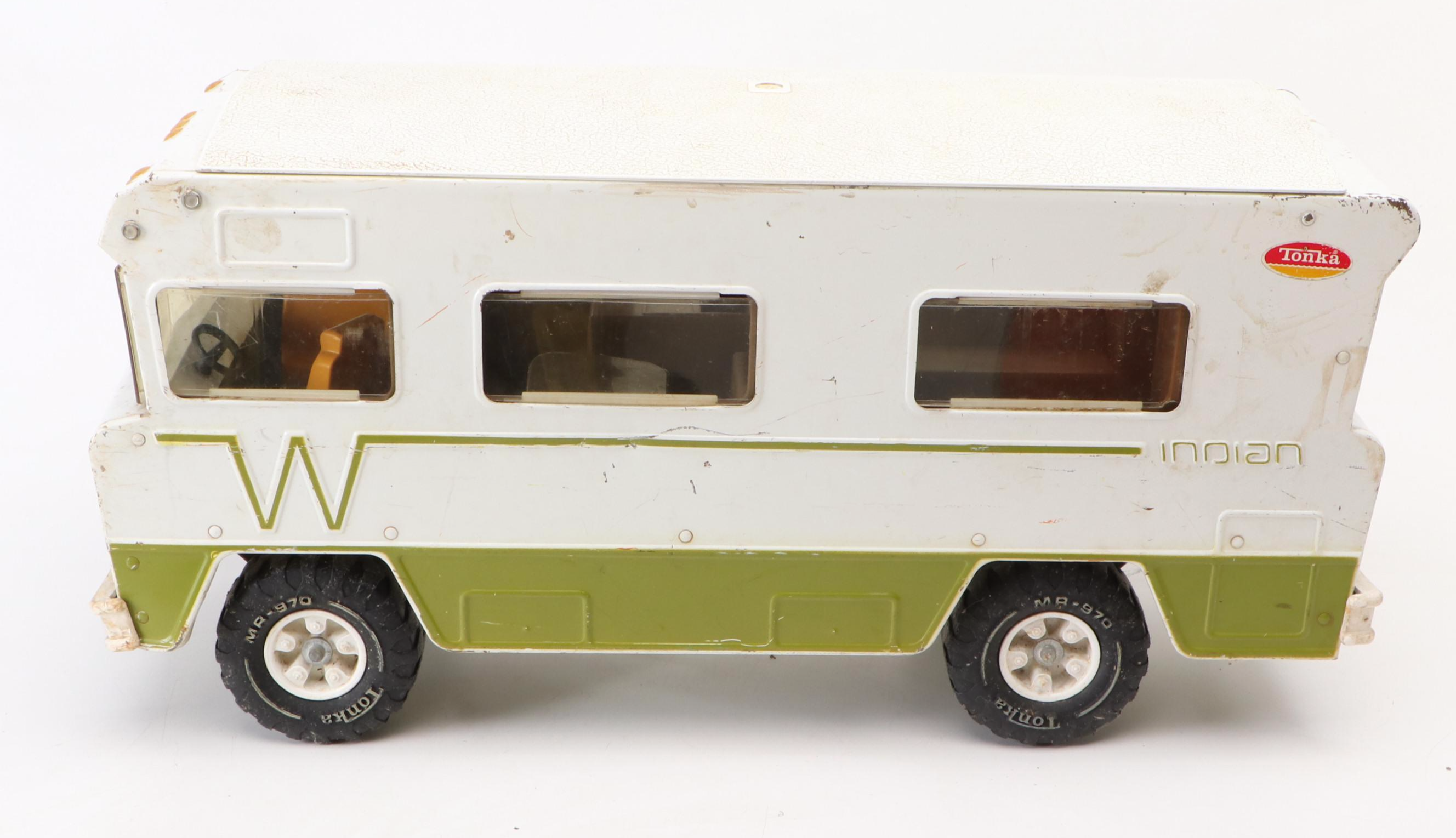 Tonka Winnebago Indian RV Camper, Volkswagen Beetle and Dump Trucks