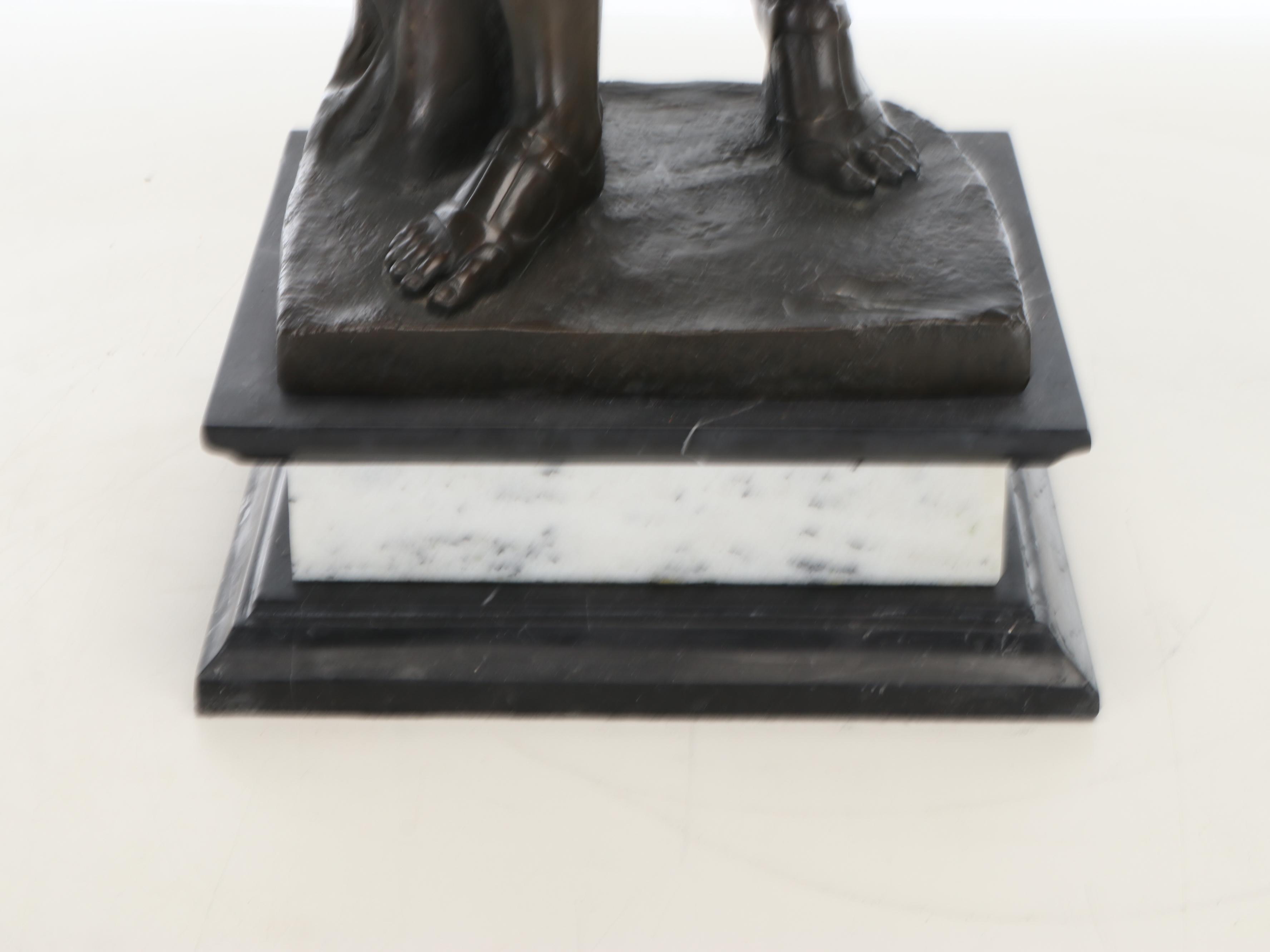 Bronze on Marble Sculpture After Leochares "Apollo Belvedere"