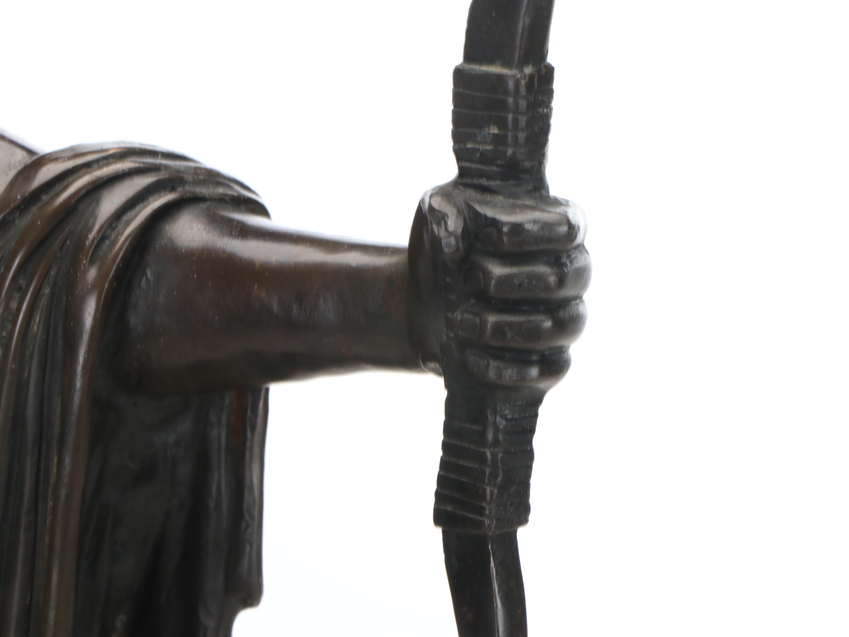 Bronze on Marble Sculpture After Leochares "Apollo Belvedere"