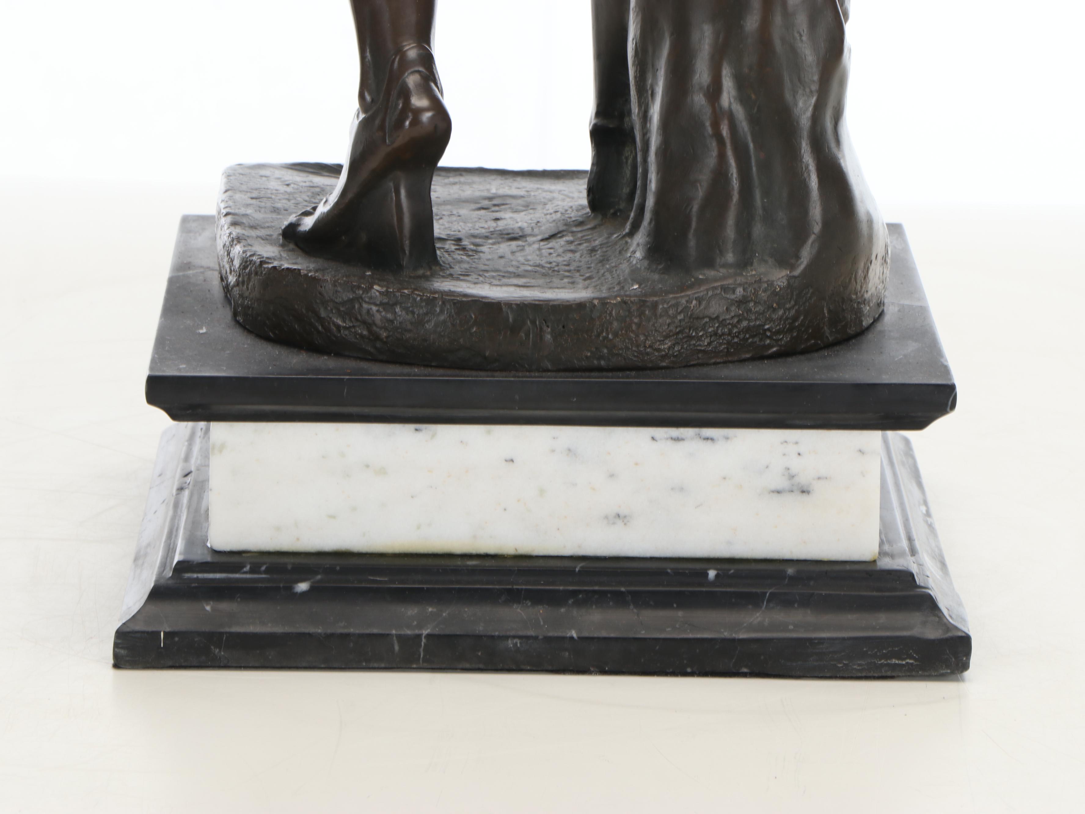 Bronze on Marble Sculpture After Leochares "Apollo Belvedere"