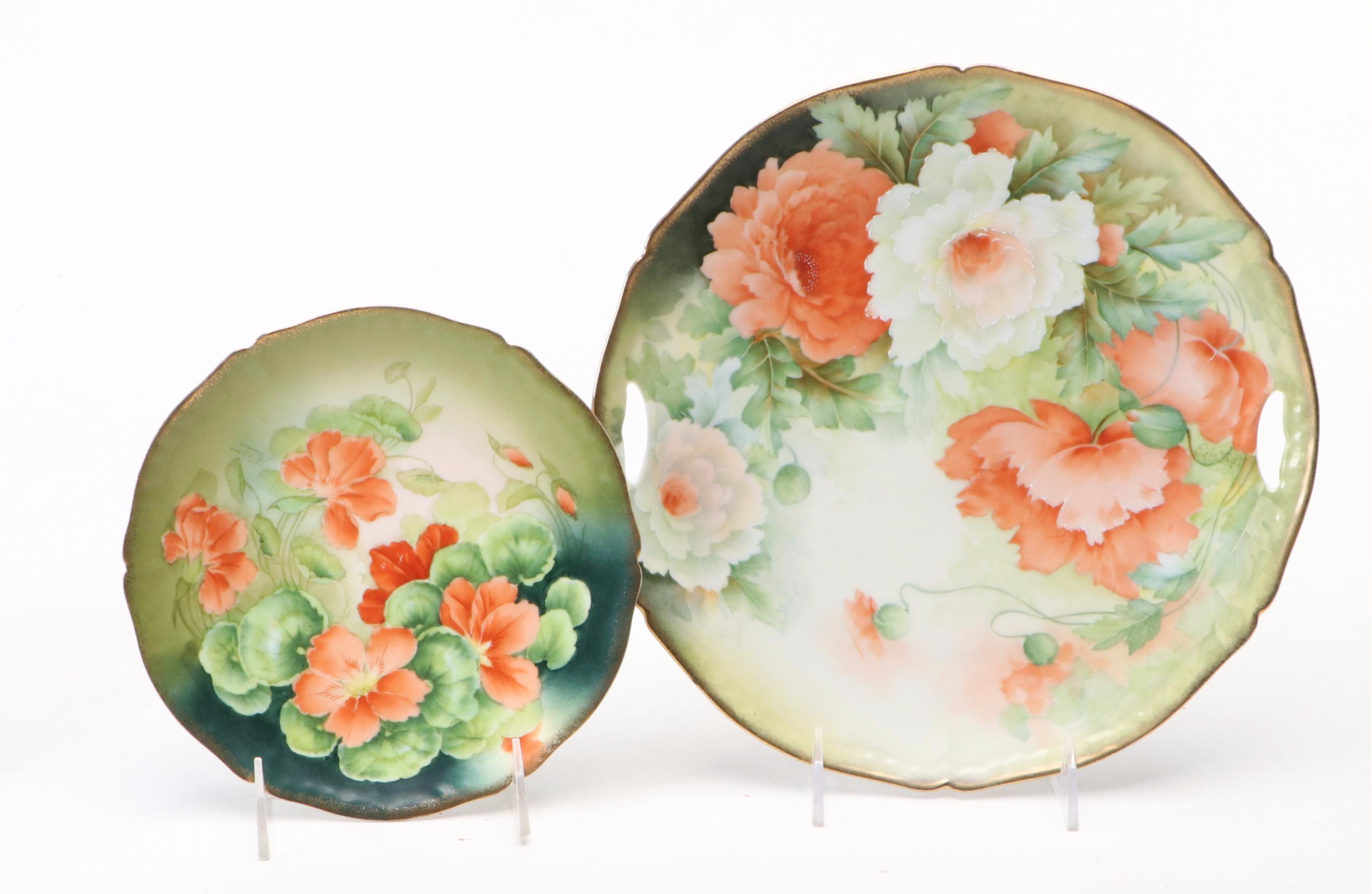 Rosenthal with Tirschenreuth and Other Rose Pattern Porcelain Plates