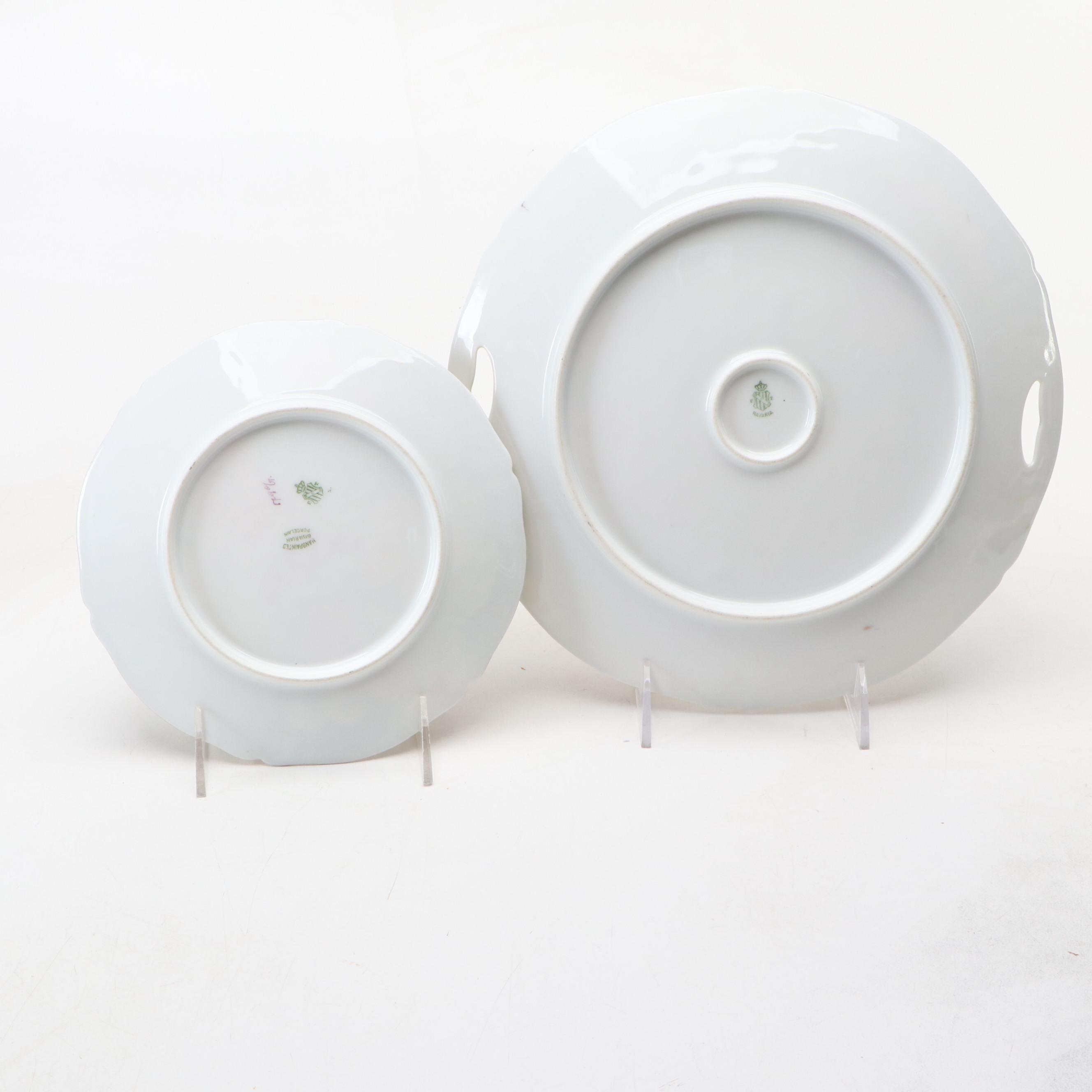 Rosenthal with Tirschenreuth and Other Rose Pattern Porcelain Plates