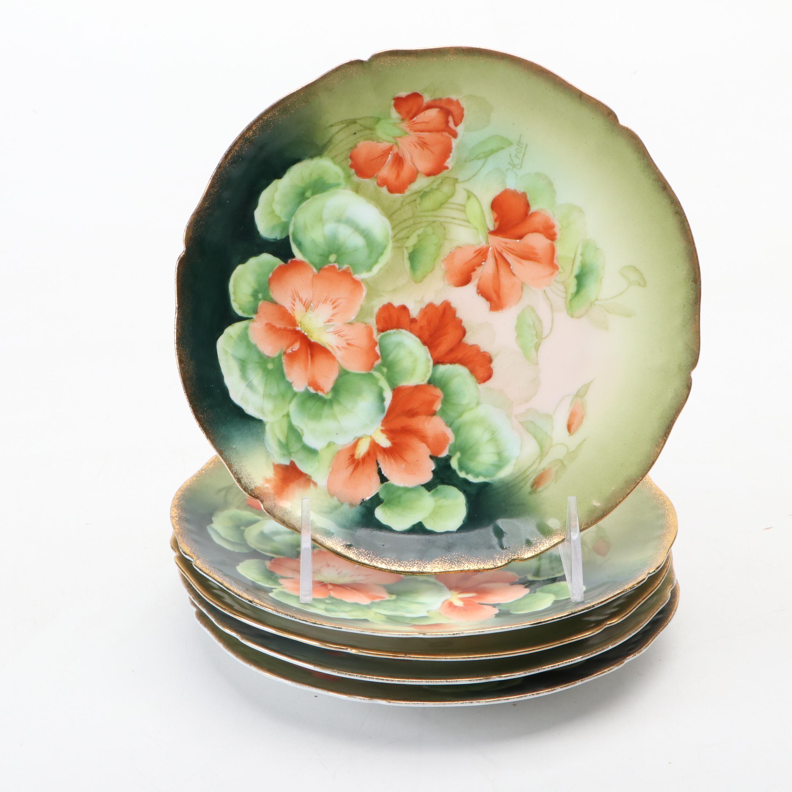 Rosenthal with Tirschenreuth and Other Rose Pattern Porcelain Plates