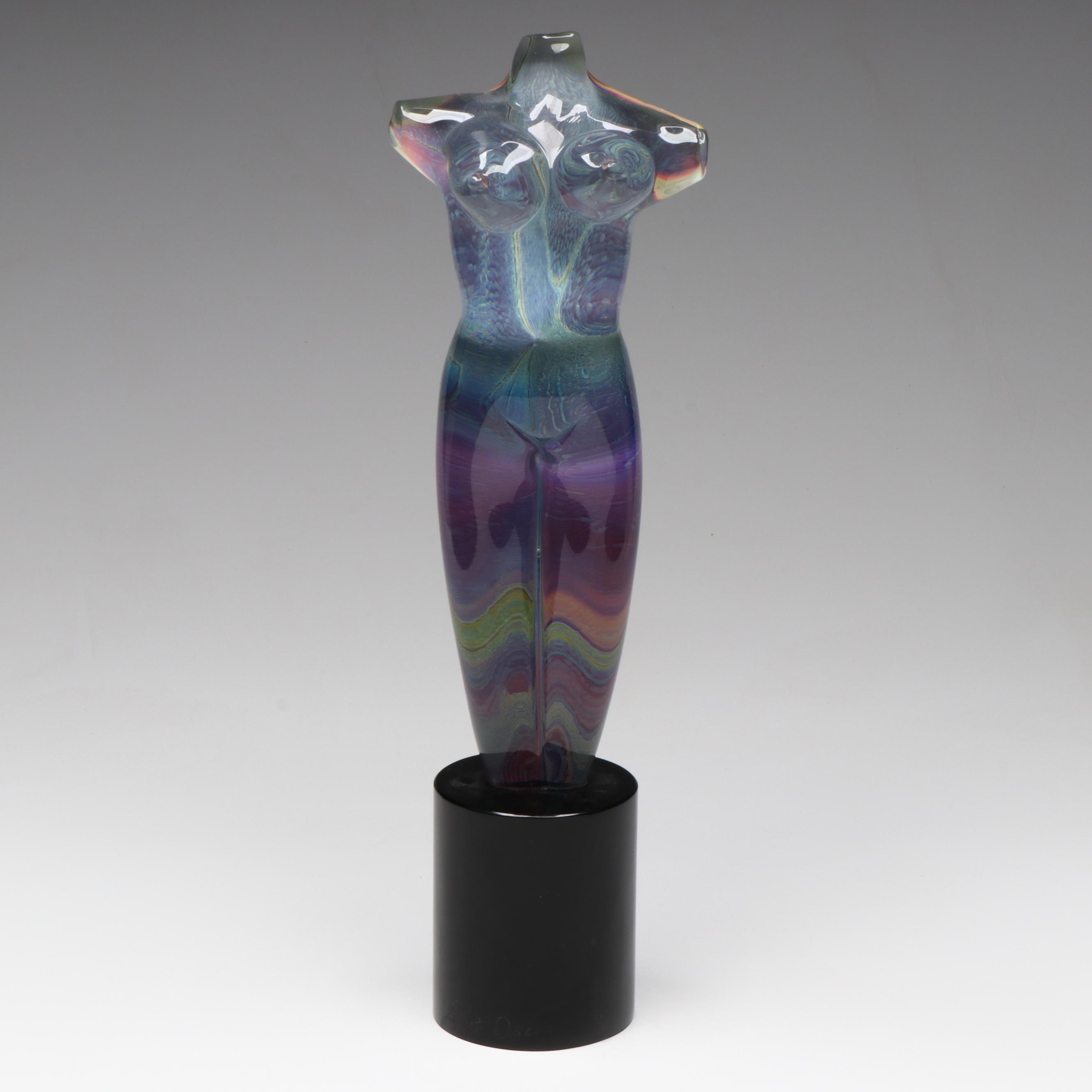 Oscar Zanetti Murano Art Glass Female Torso, Late 20th/Early 21st Century