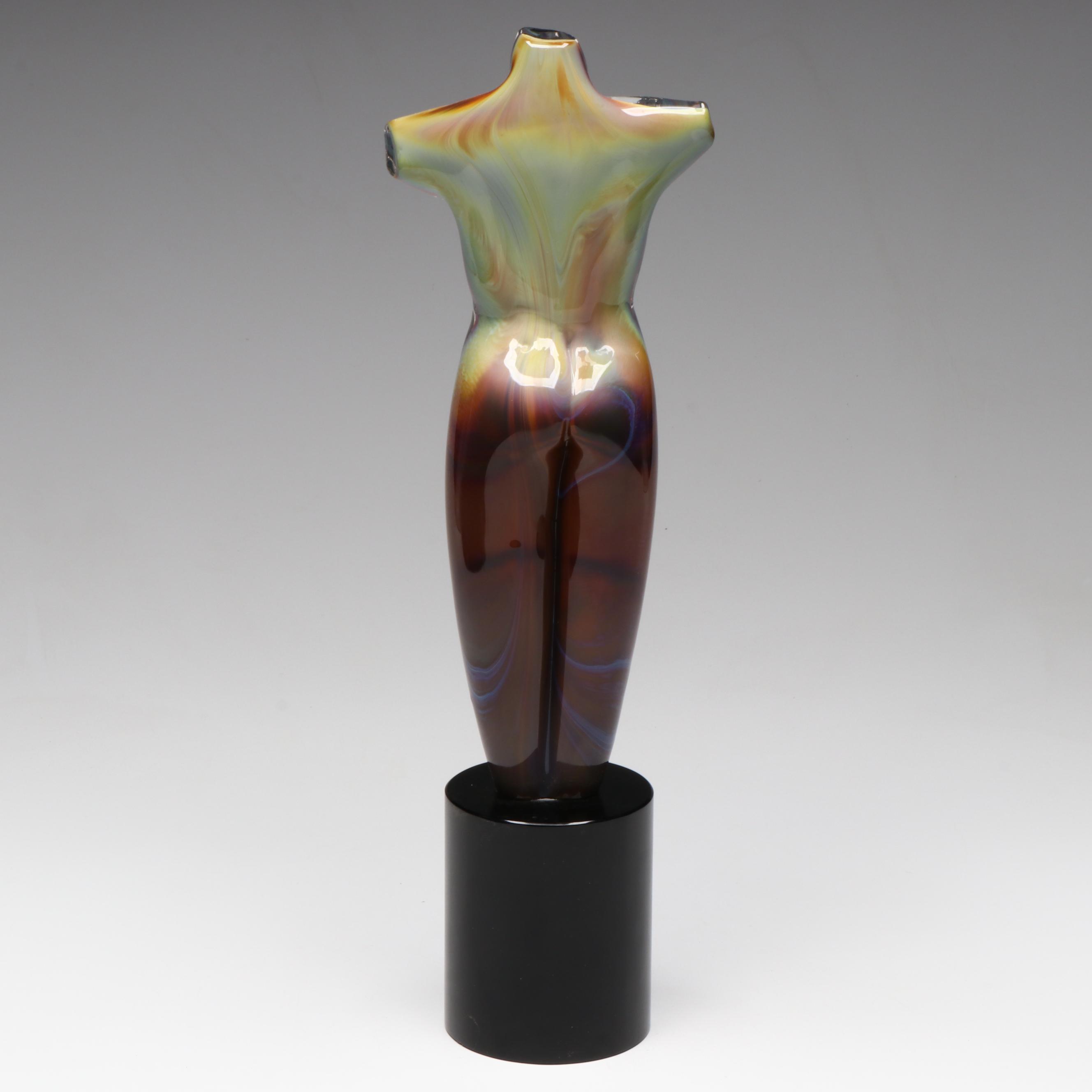 Oscar Zanetti Murano Art Glass Female Torso, Late 20th/Early 21st Century