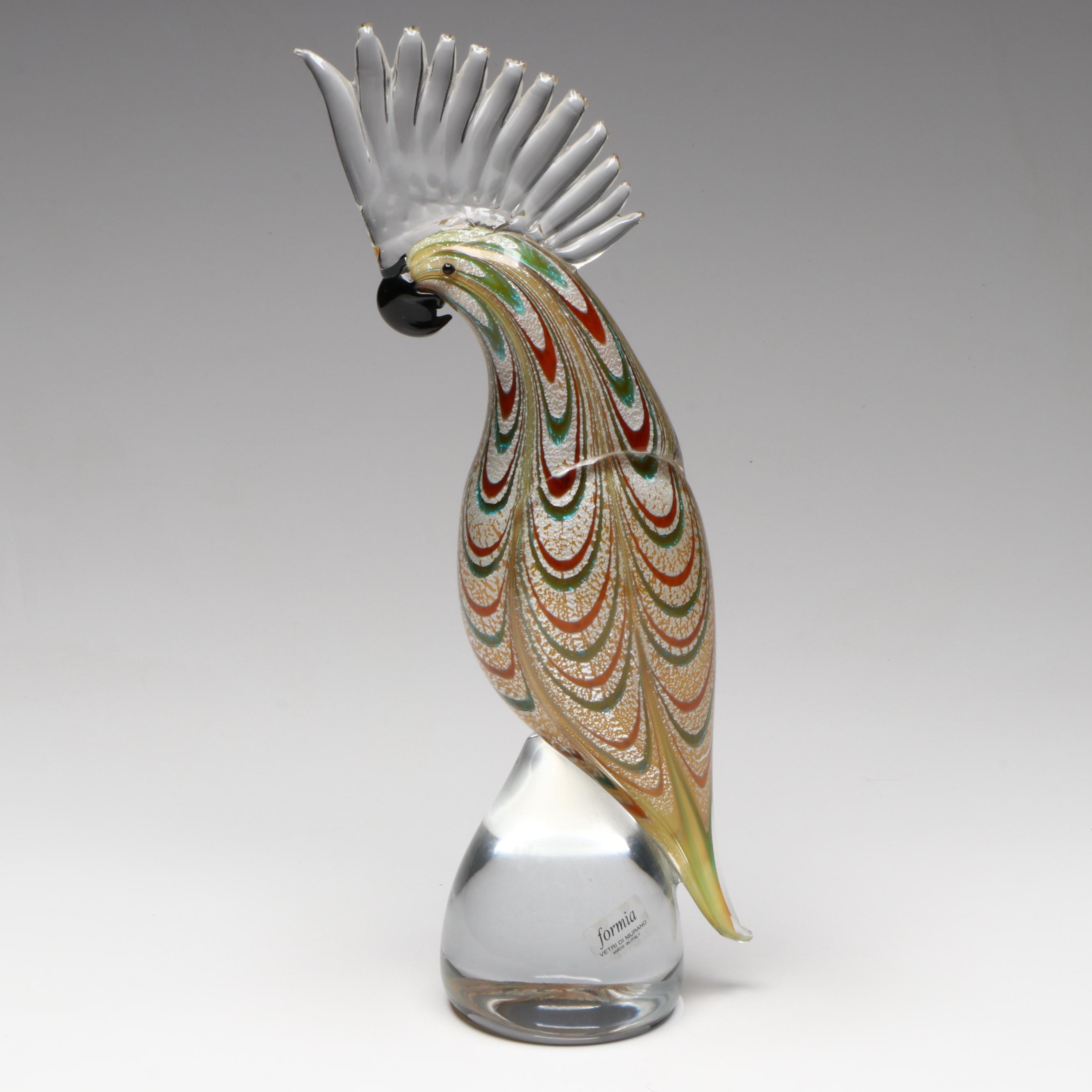 Formia Murano Art Glass Bird Figurine