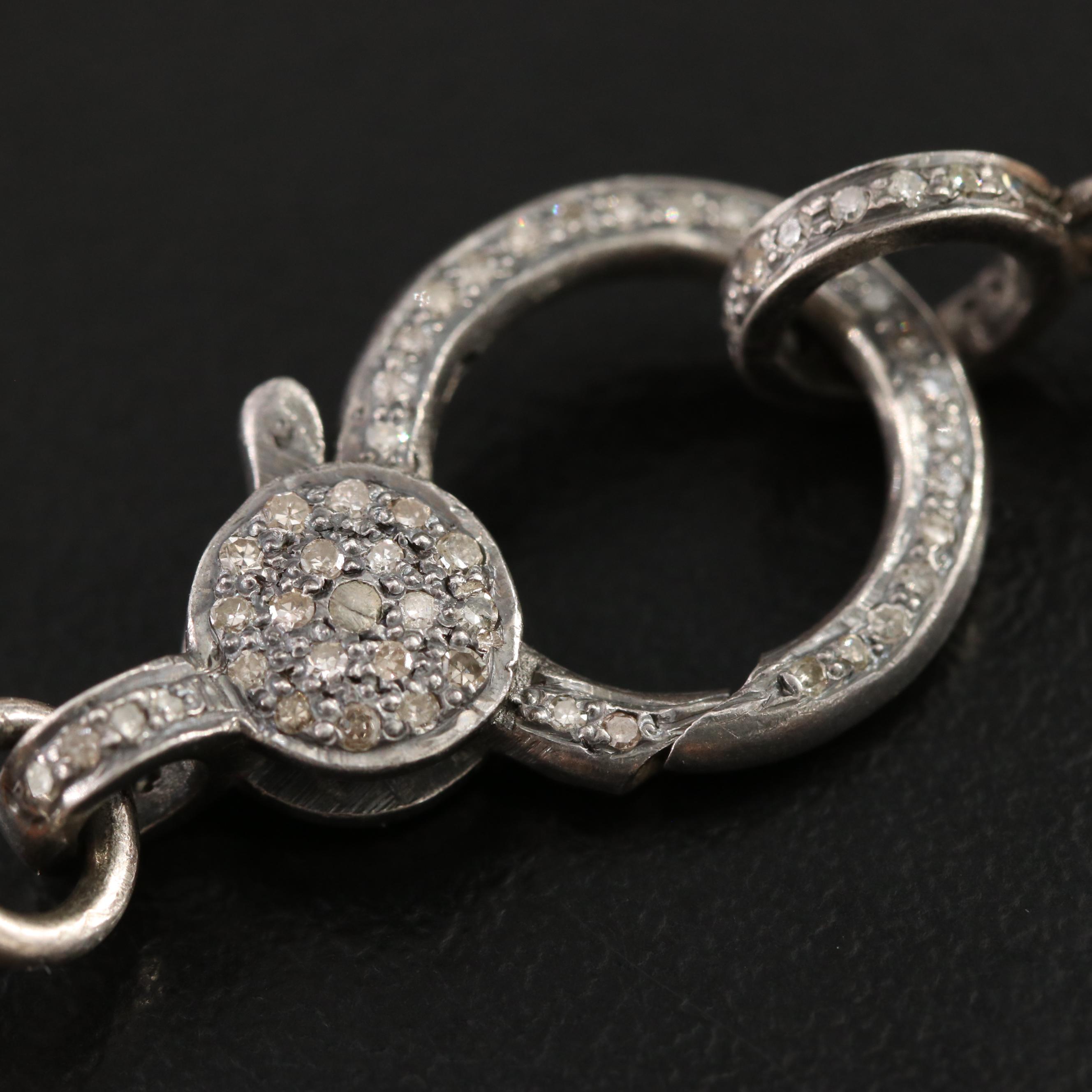 Moonstone and Sunstone Necklace with Sterling Diamond Clasp