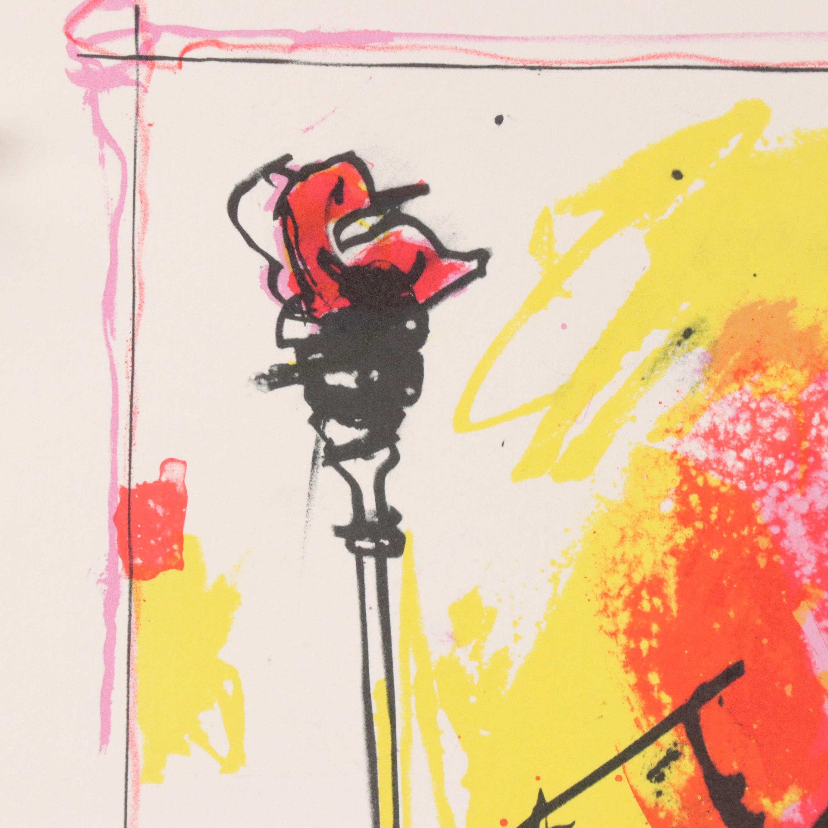 Jack Meanwell Figural Modern Lithograph "Queen Sitter," 1982