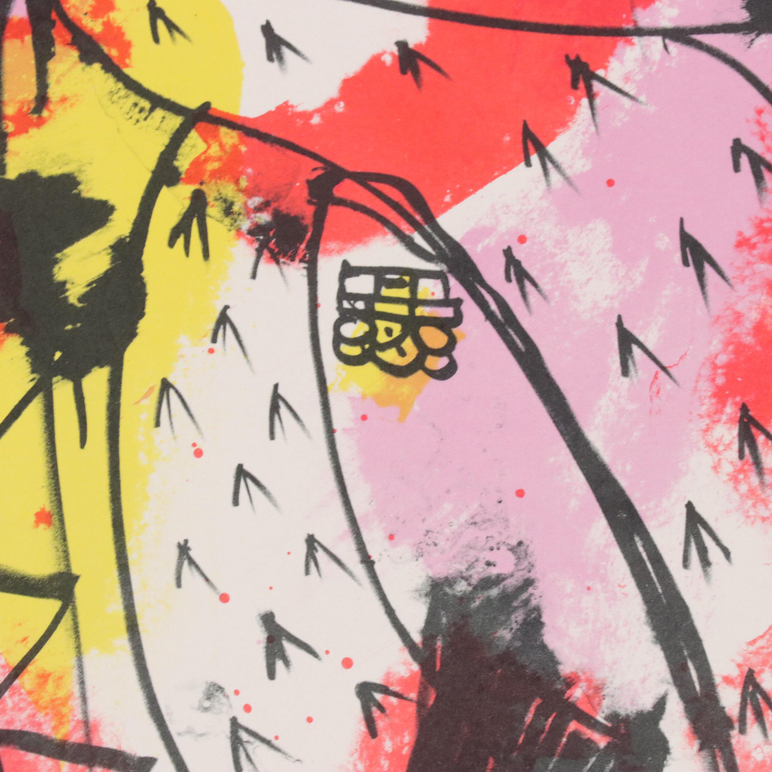 Jack Meanwell Figural Modern Lithograph "Queen Sitter," 1982