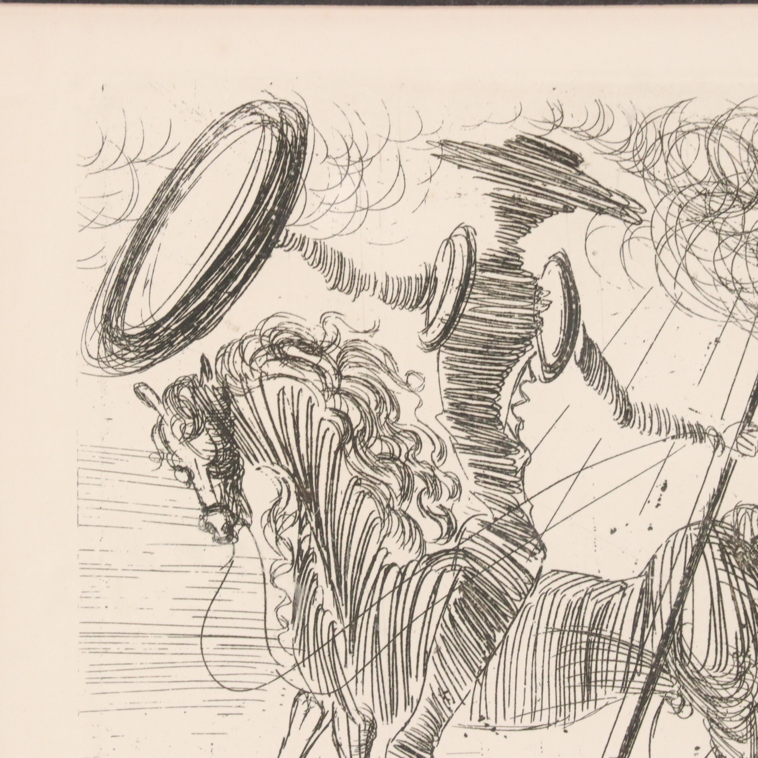 Salvador Dalí Restrike Etching "Don Quixote"