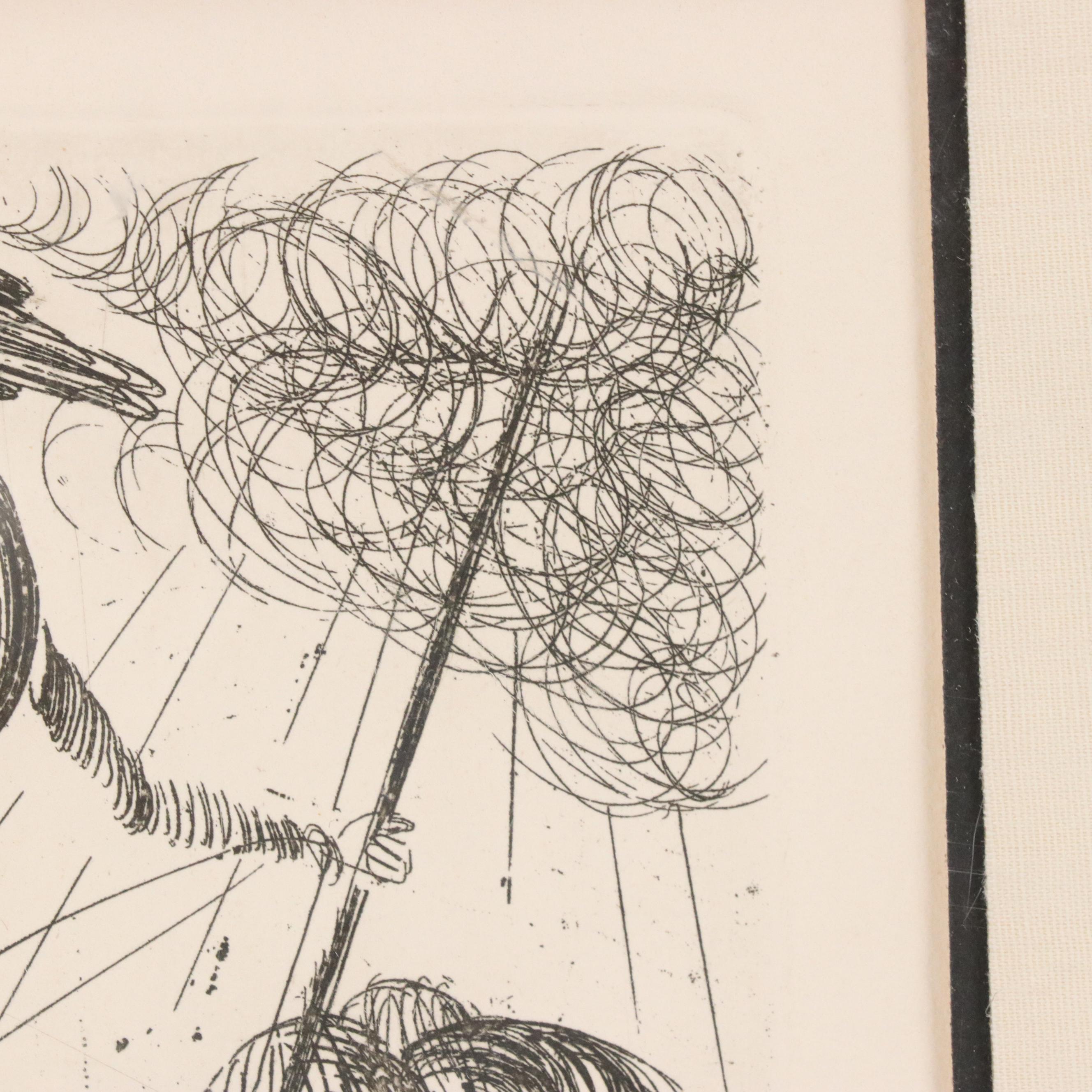 Salvador Dalí Restrike Etching "Don Quixote"