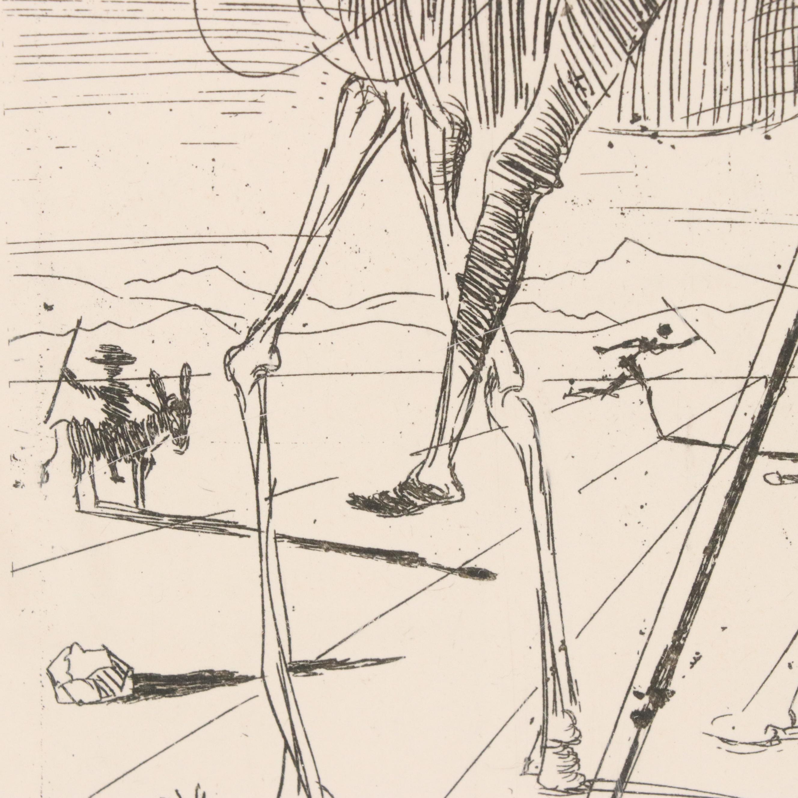 Salvador Dalí Restrike Etching "Don Quixote"