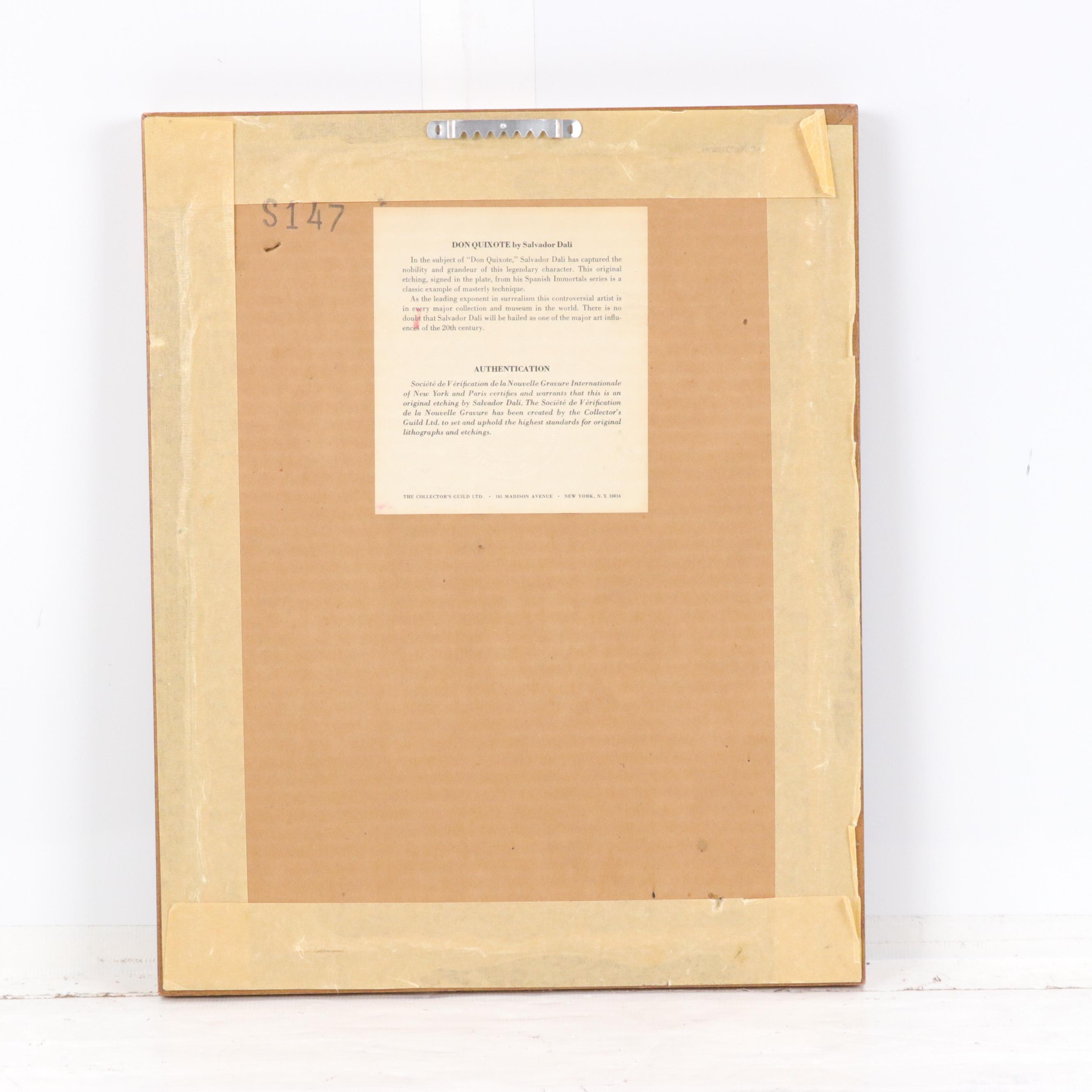 Salvador Dalí Restrike Etching "Don Quixote"