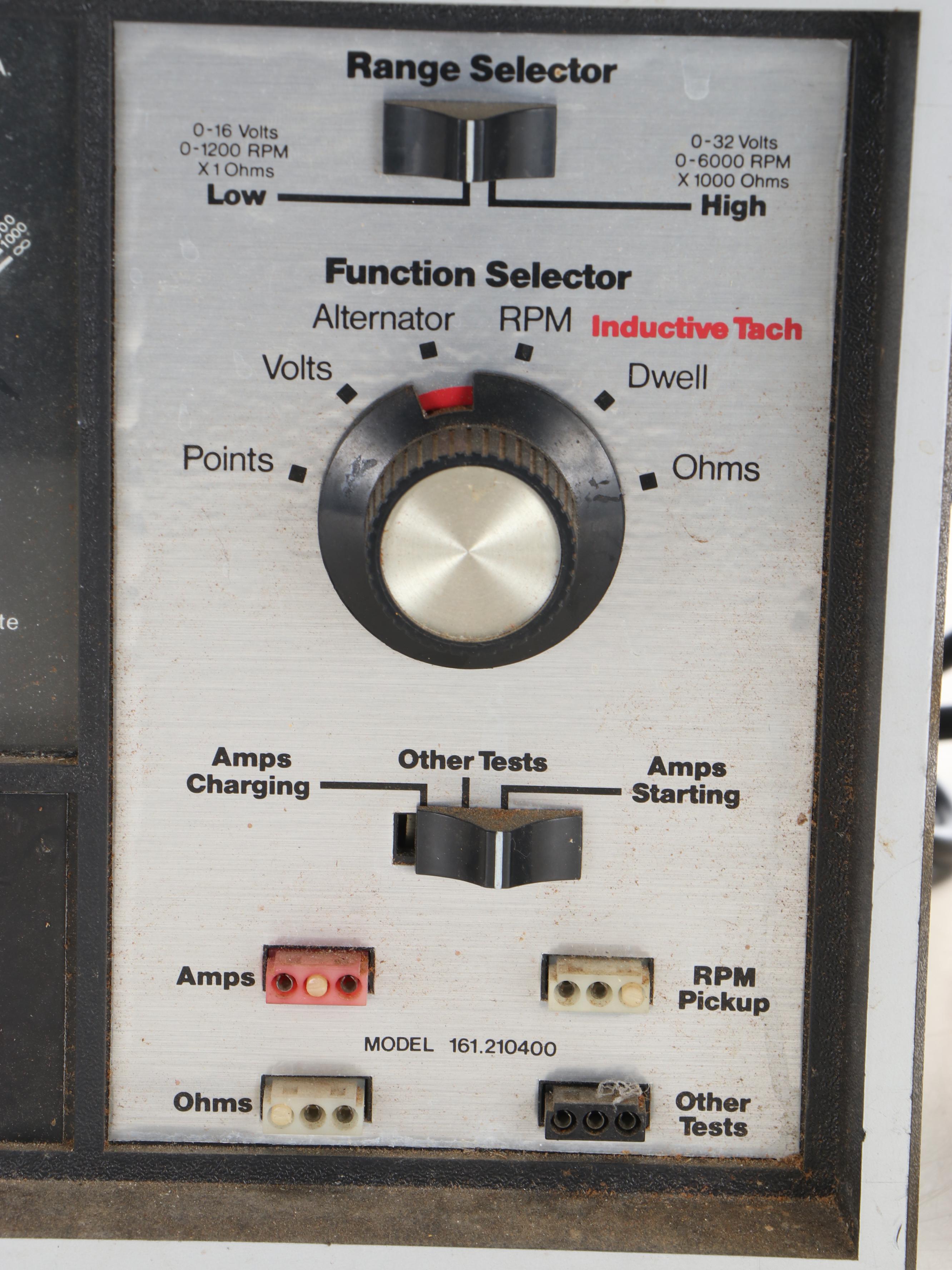 Shop Stool on Casters with Shop Light and Craftsman Engine Analyzer