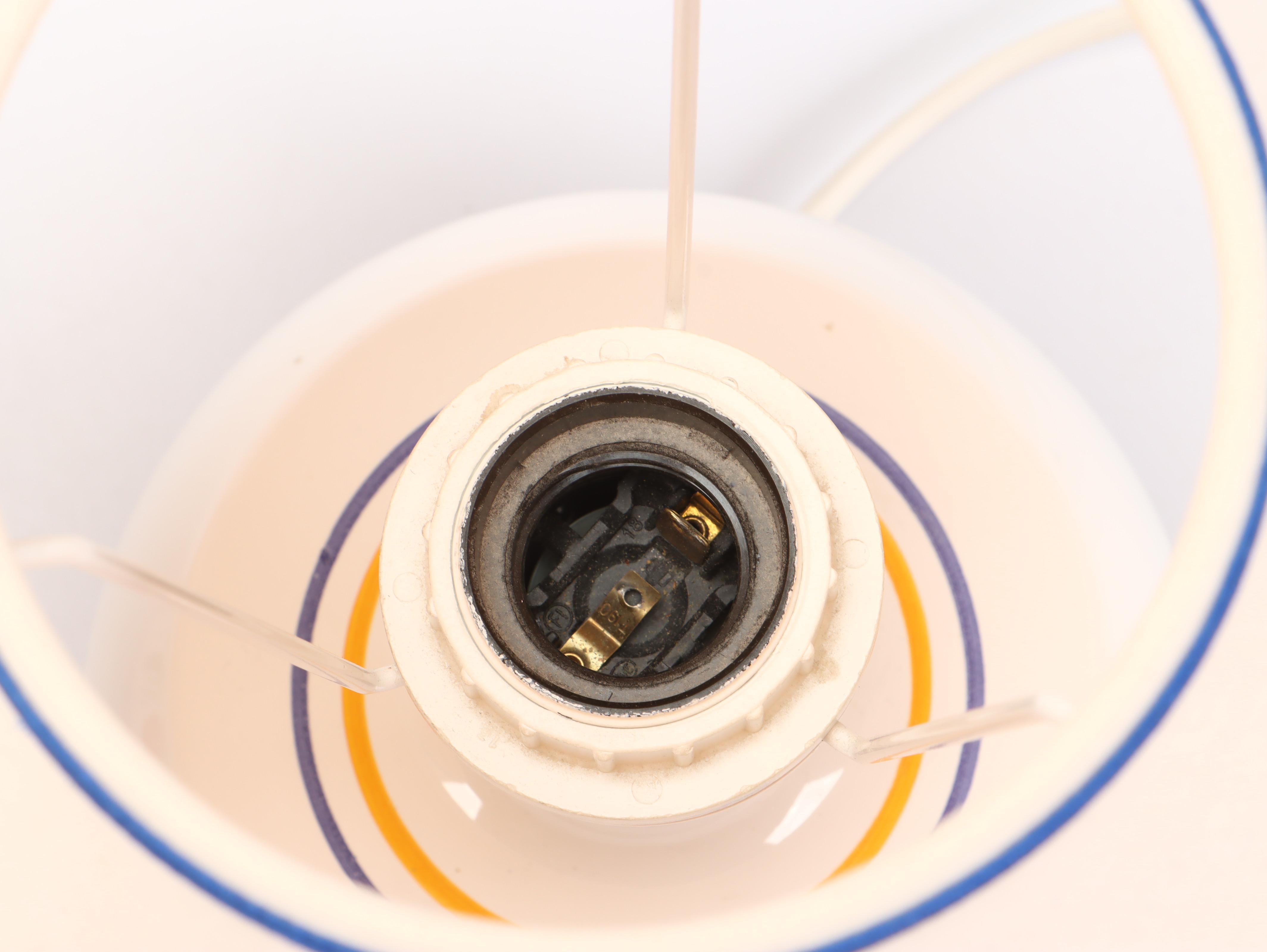 Henriot Quimper Hand-Painted Ceramic Table Lamps with Bowls