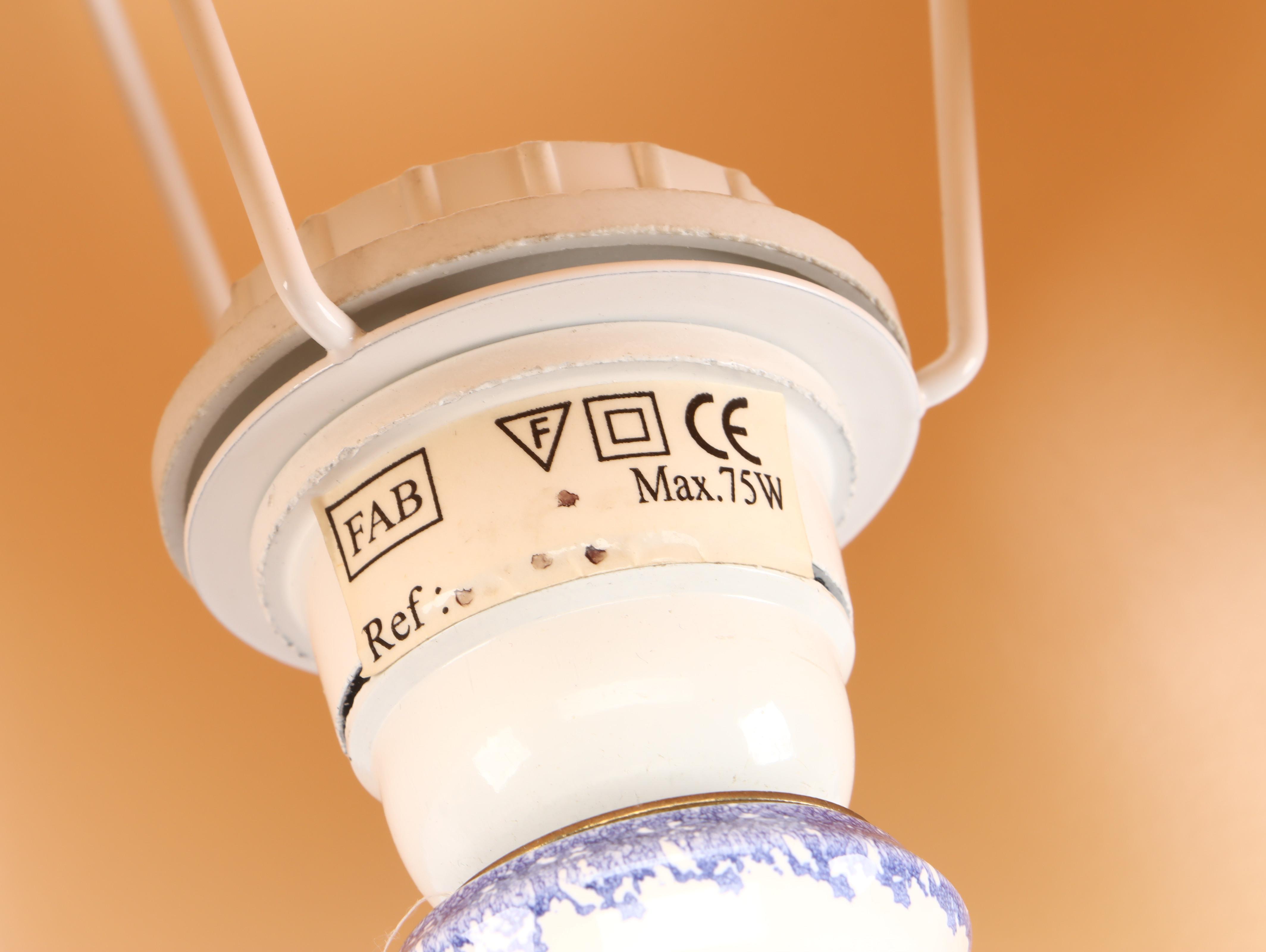 Henriot Quimper Hand-Painted Ceramic Table Lamps with Bowls