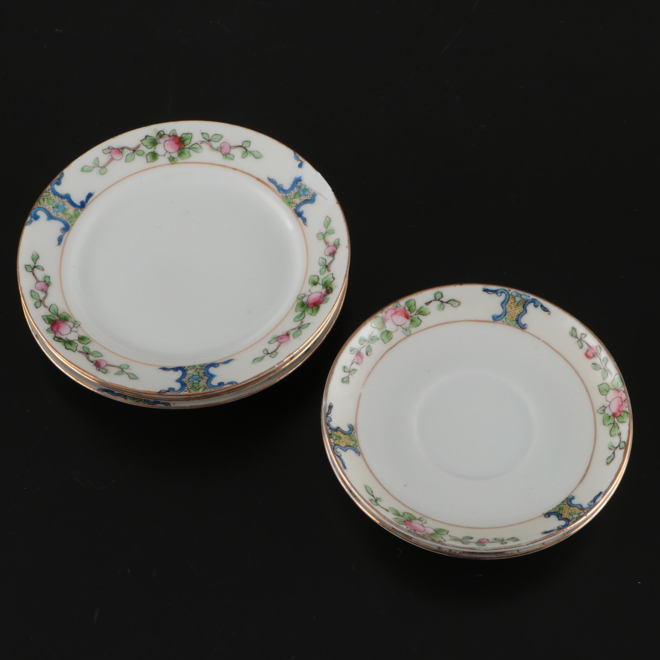 Hall's "Rose Parade" Casserole Dish and Child's Partial Tea Set